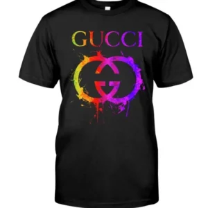 Gucci Colorful Logo Black T Shirt Fashion Luxury Outfit