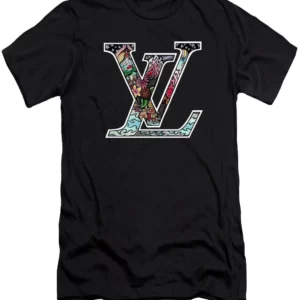 Louis Vuitton Flowers Black T Shirt Fashion Outfit Luxury