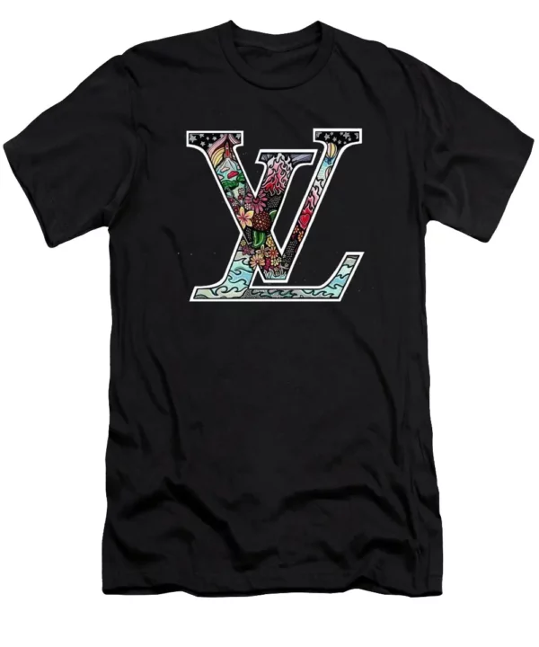 Louis Vuitton Flowers Black T Shirt Fashion Outfit Luxury