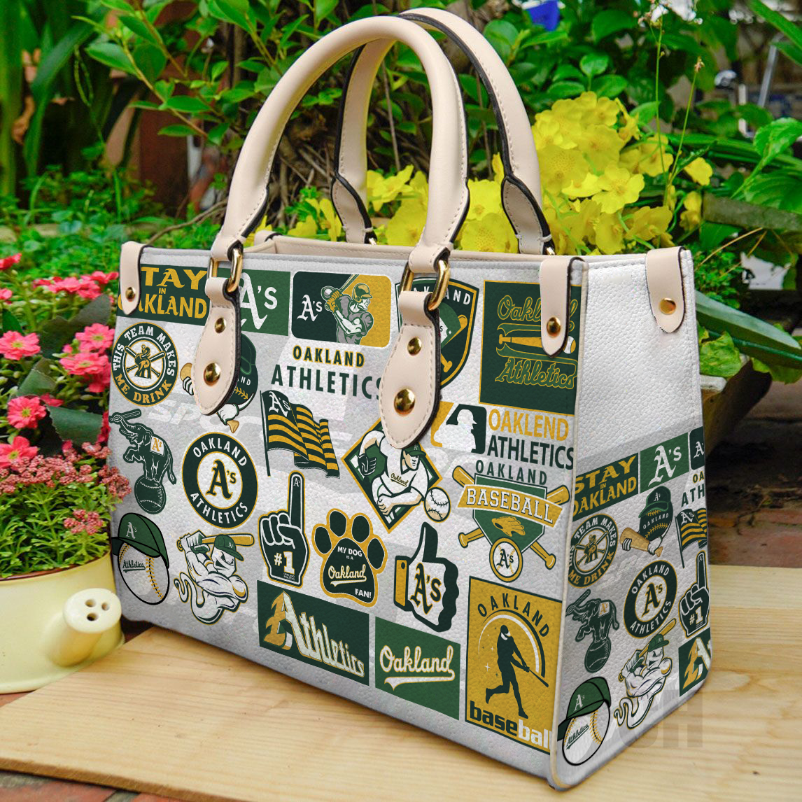 Oakland Athletics Women Leather Hand Bag