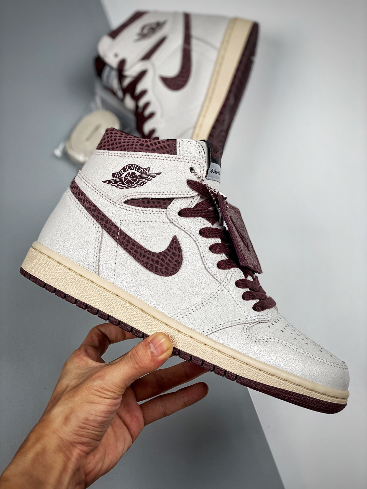 A Ma Maniere x Air Jordan 1 High OG Sail Burgundy Crush For Sale