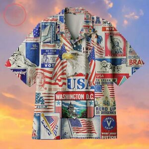 A Cheerful Holiday Celebrating Independence Day Hawaiian Shirt