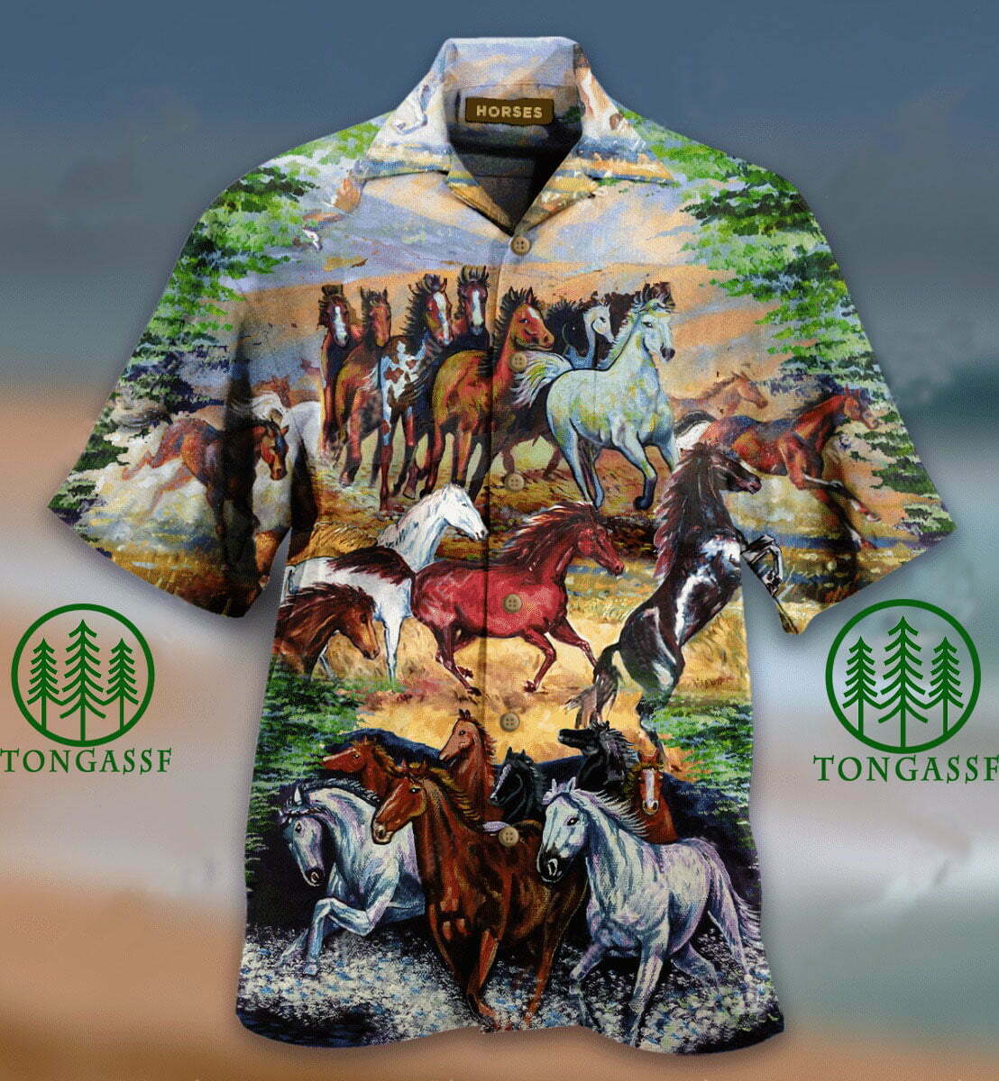 A Herd Of Wild Horses Hawaiian Shirt