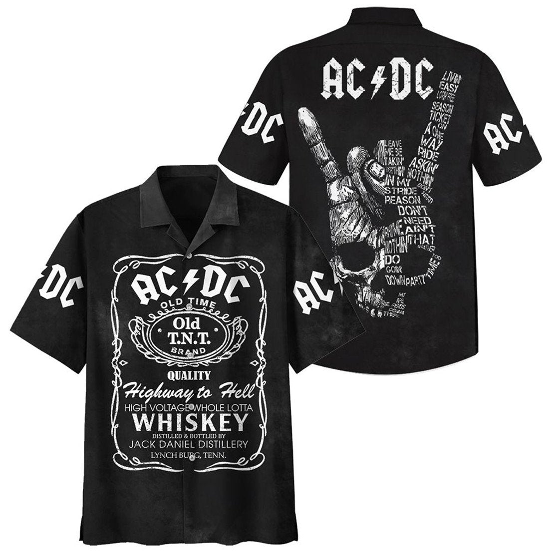 Ac/Dc Rock X Whiskey Hawaiian Shirt