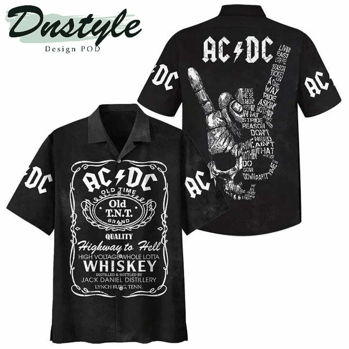 Ac/Dc Rock Band X Whiskey Hawaiian Shirt