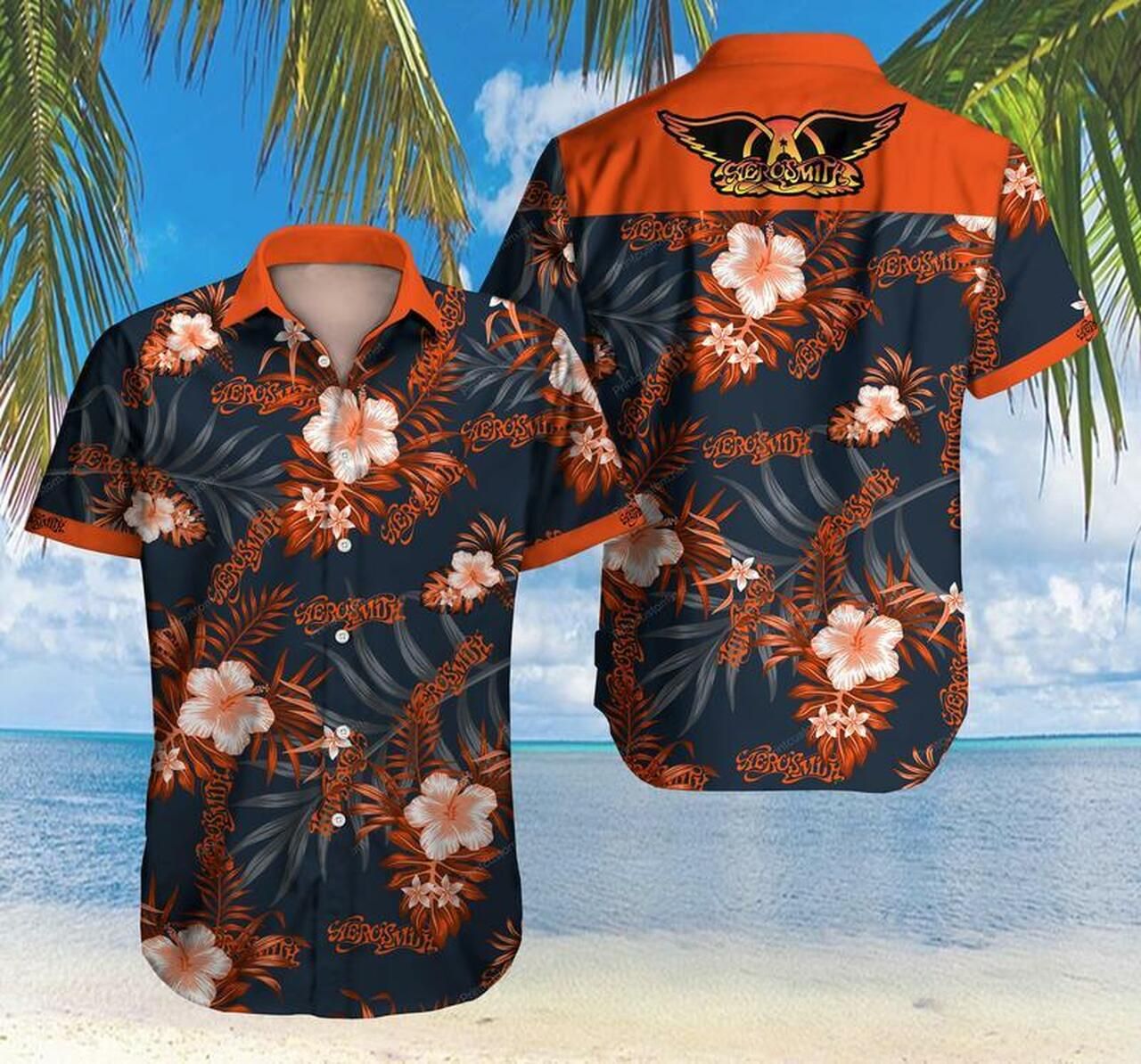 Aerosmith Hawaiian Shirt Beach Outfit Summer