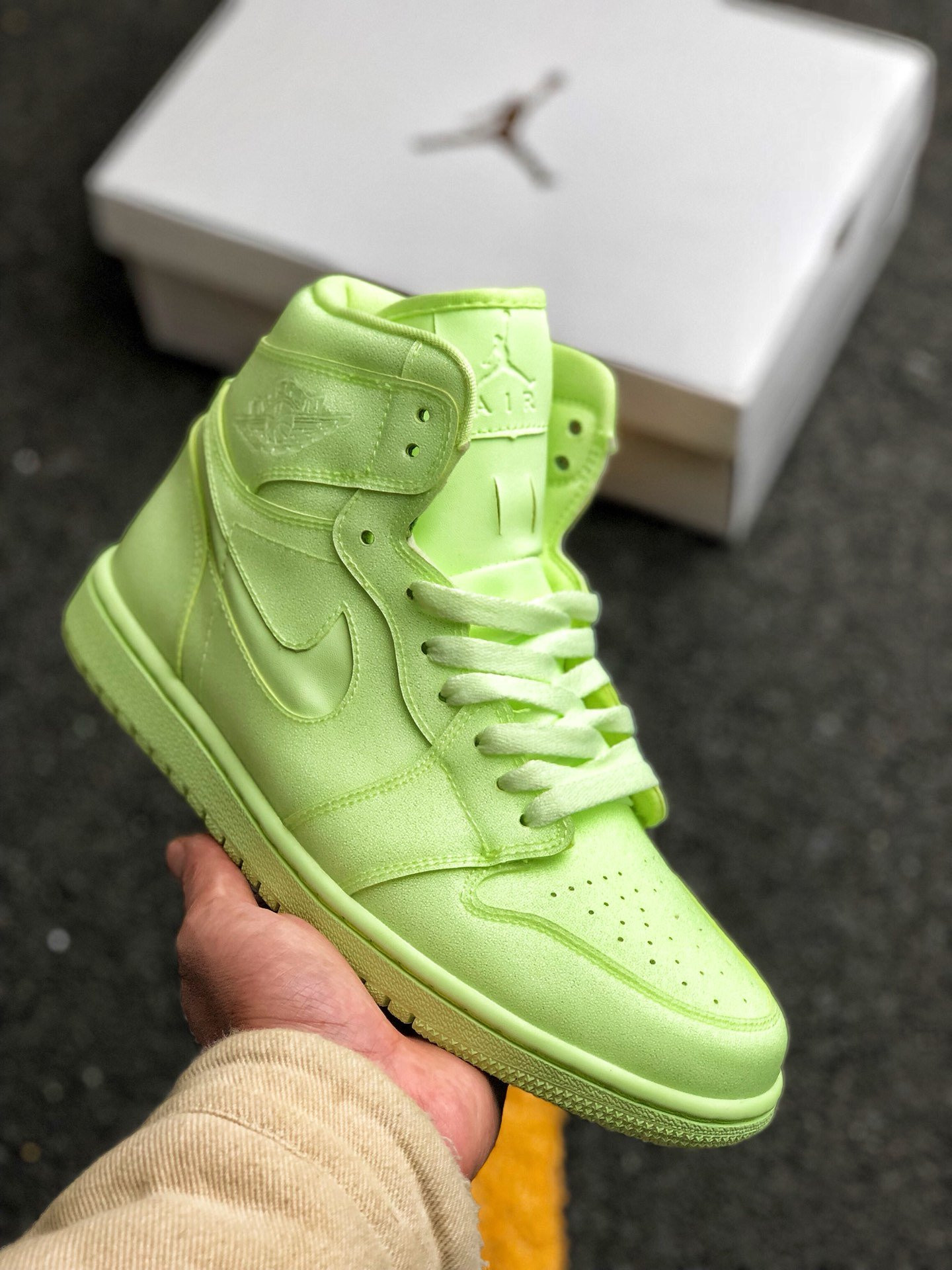 Air Jordan 1 High Premium WMNS Barely Volt AH7389-700 For Sale