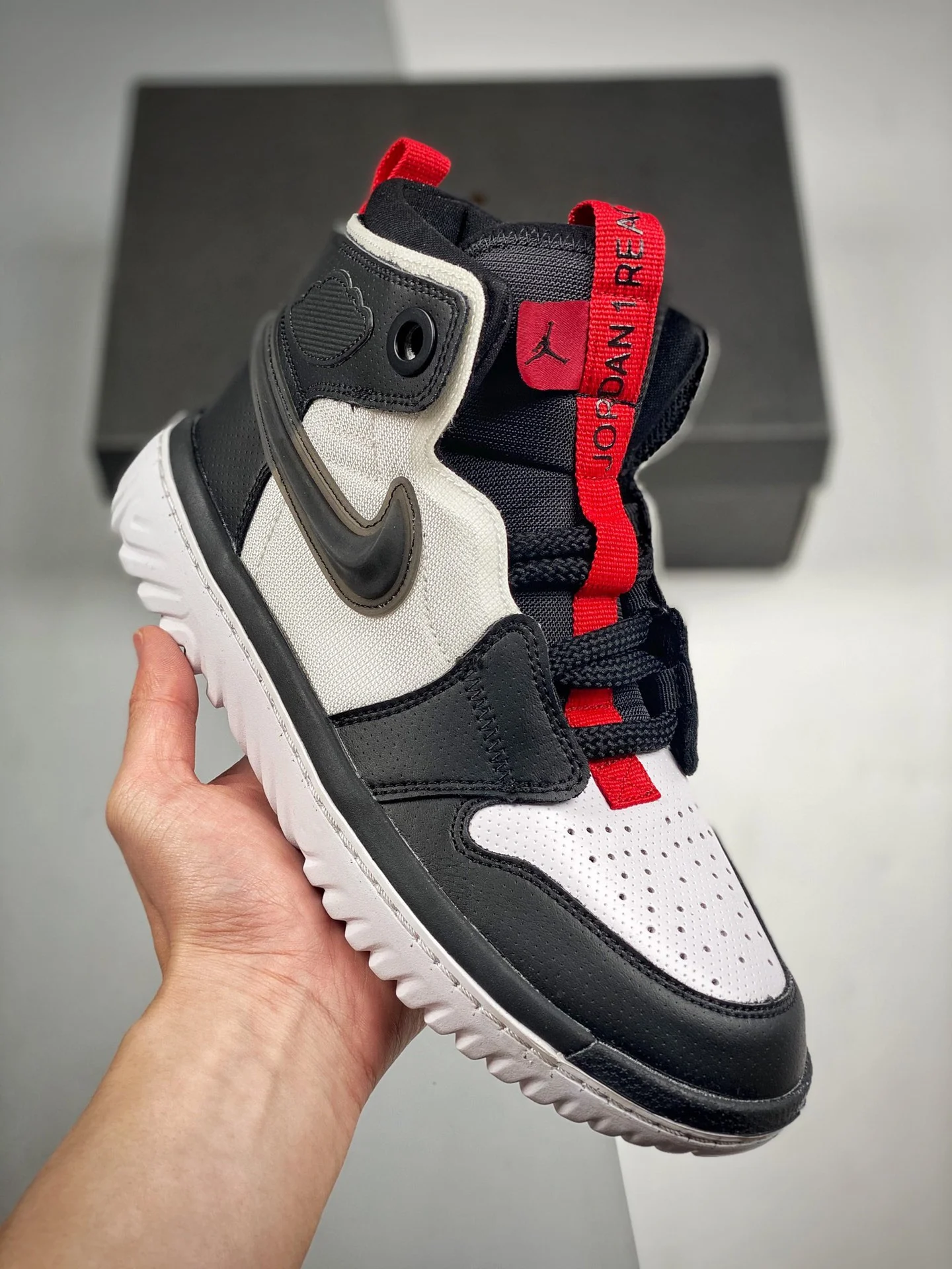 Air Jordan 1 High React White Black-Red For Sale