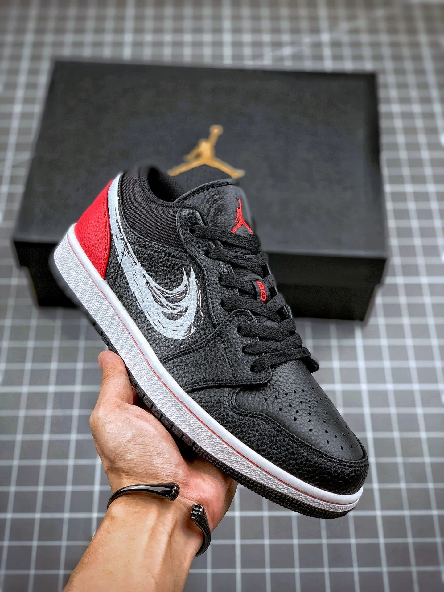 Air Jordan 1 Low Brushstroke Swoosh For Sale