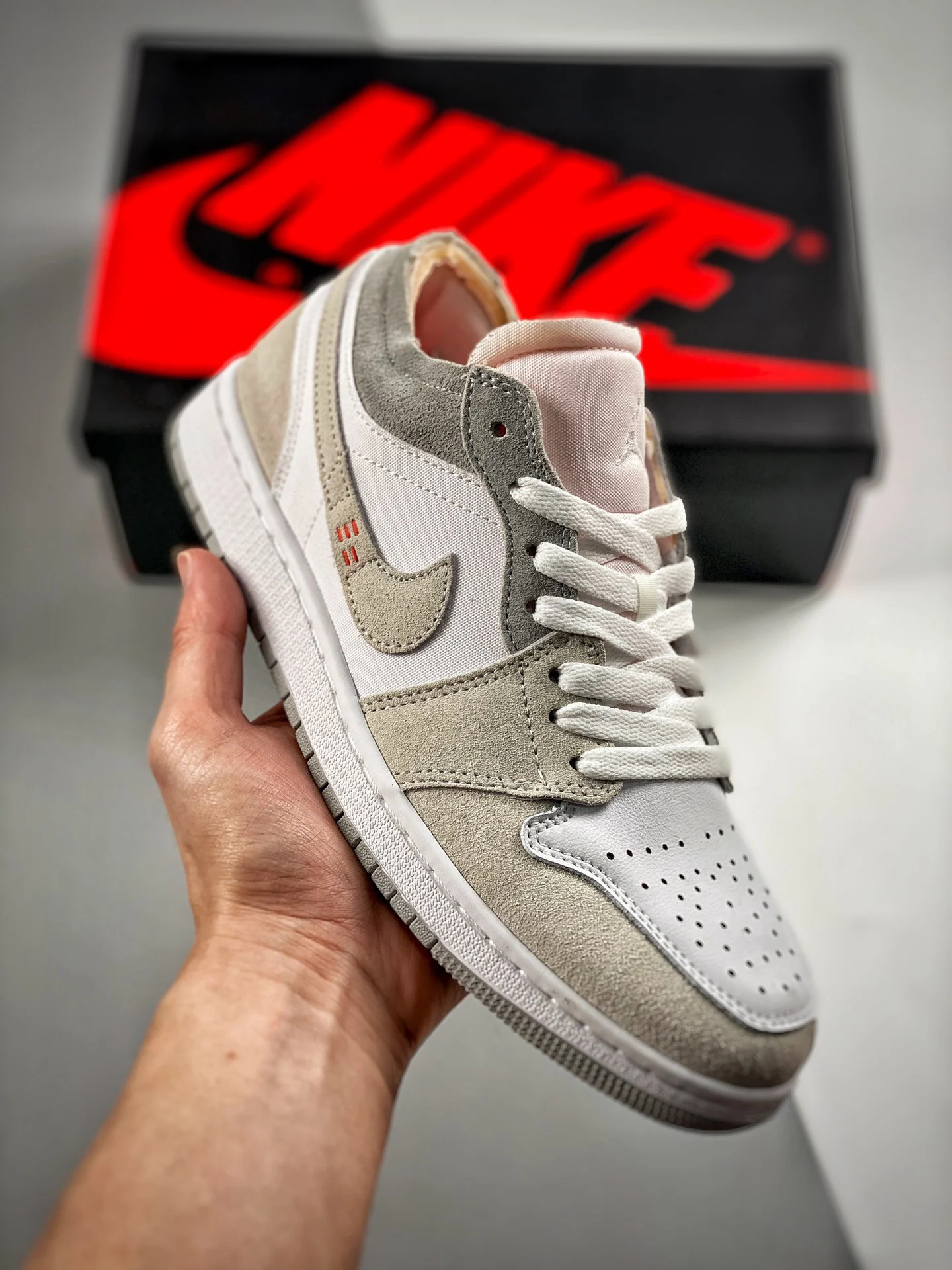 Air Jordan 1 Low Inside Out White Grey-Sail DN1635-100 For Sale