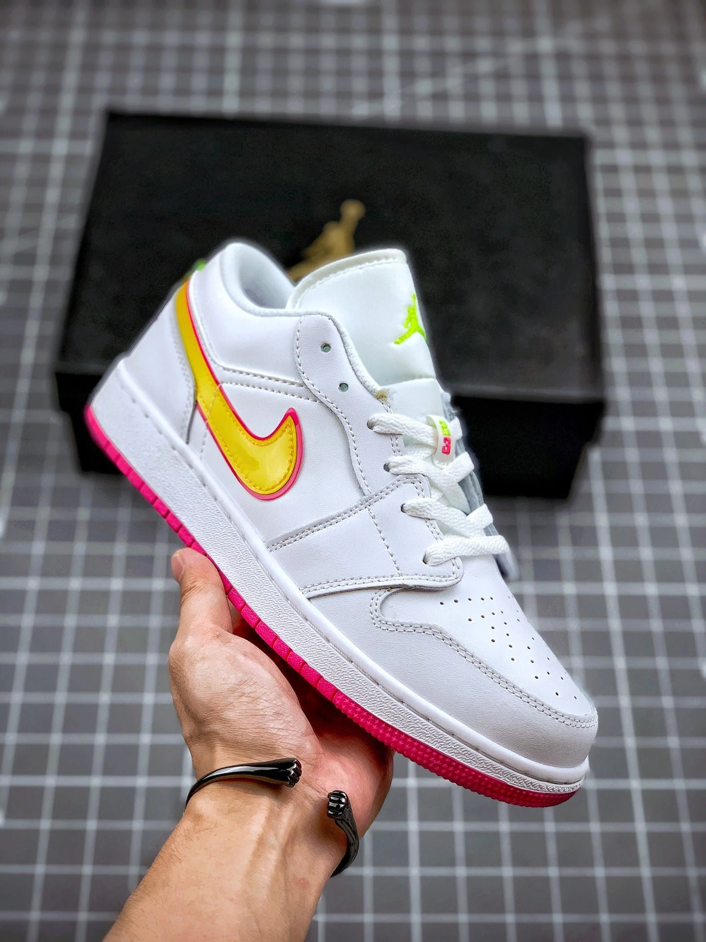 Air Jordan 1 Low GS White Yellow Pink CV4610-100 For Sale