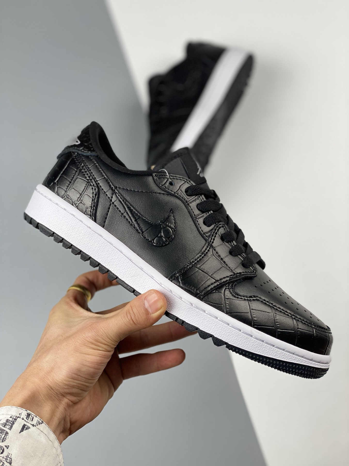 Air Jordan 1 Low Golf Croc Black Iron Grey White DD9315-003 For Sale