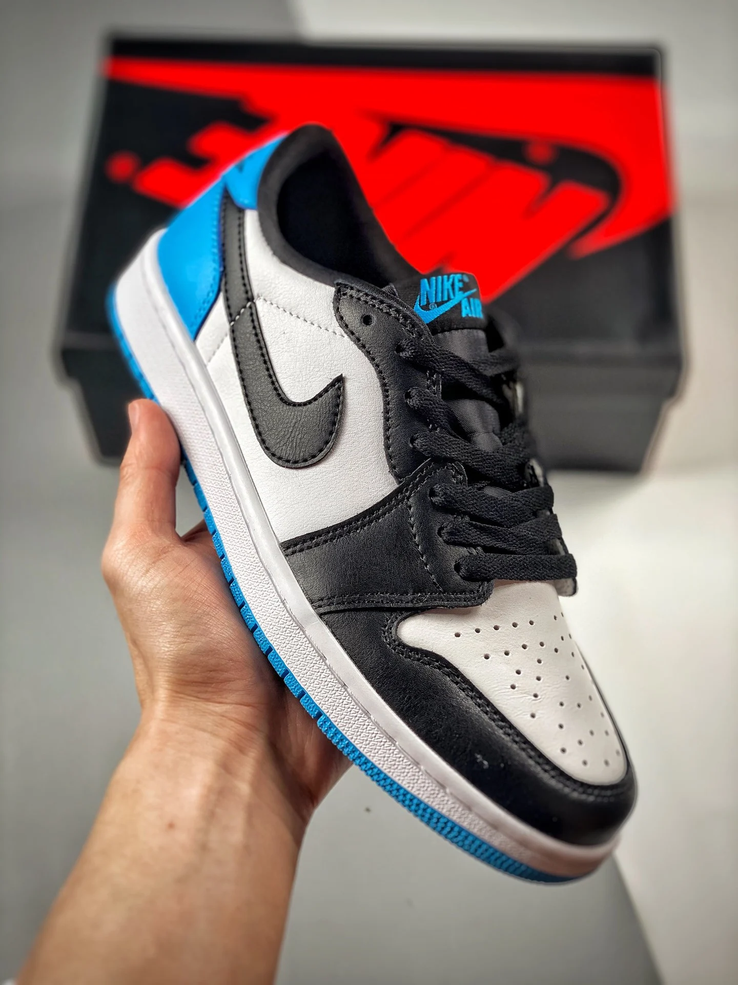 Air Jordan 1 Low OG UNC White Dark Powder Blue-Black CZ0790-104 For Sale