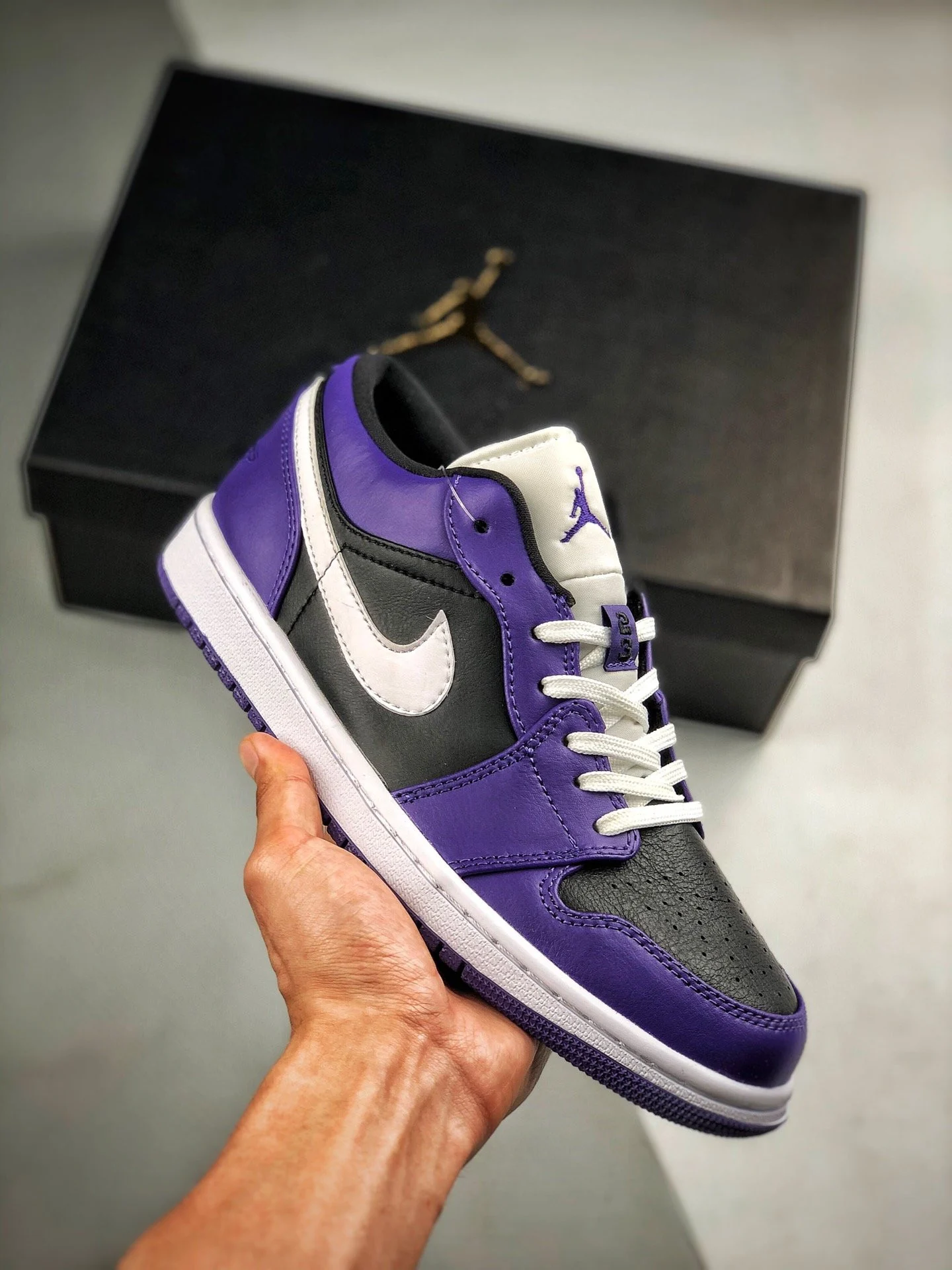 Air Jordan 1 Low Purple Black 553558-501 For Sale