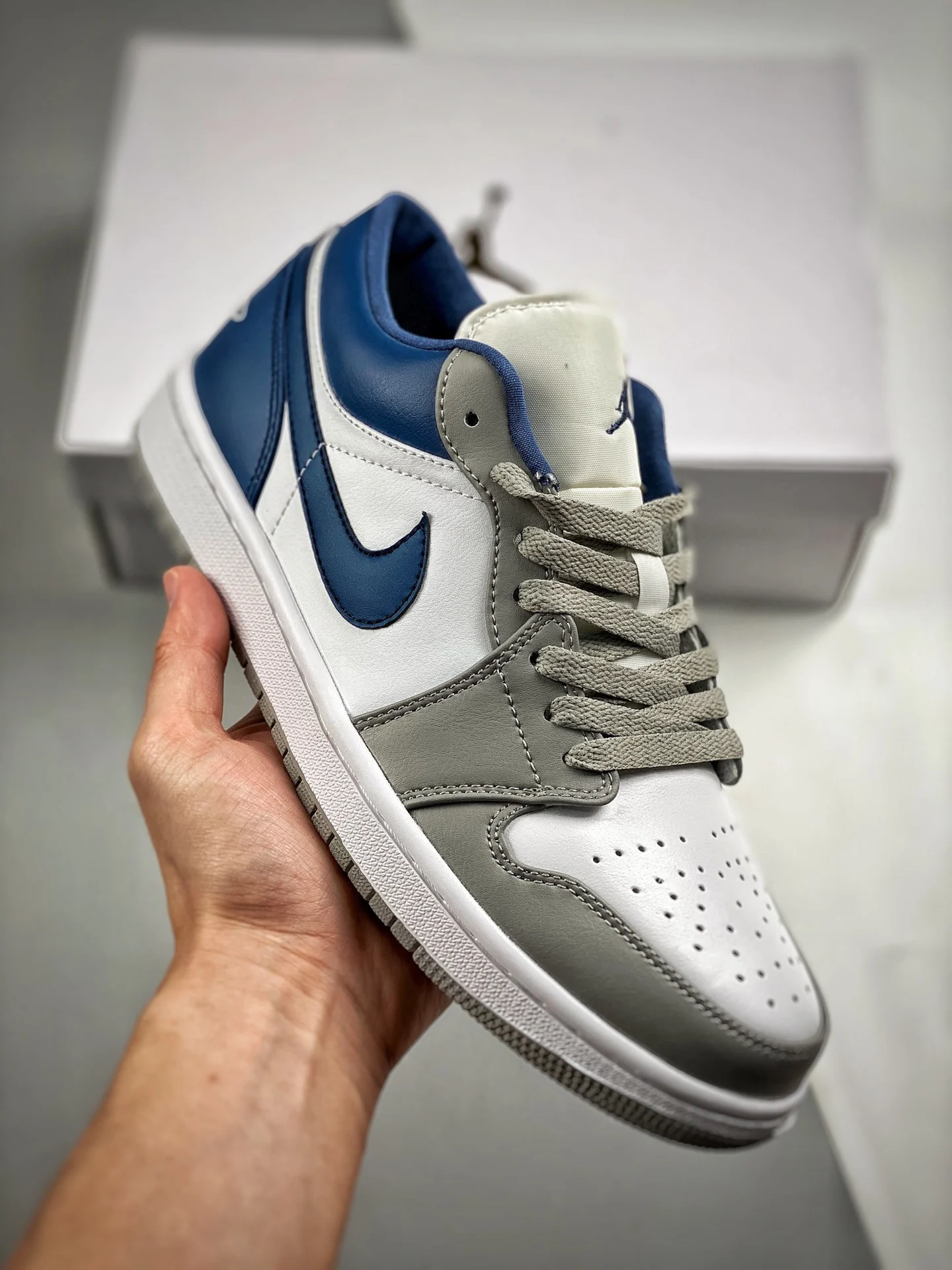 Air Jordan 1 Low White Grey Blue DC0774-042 For Sale