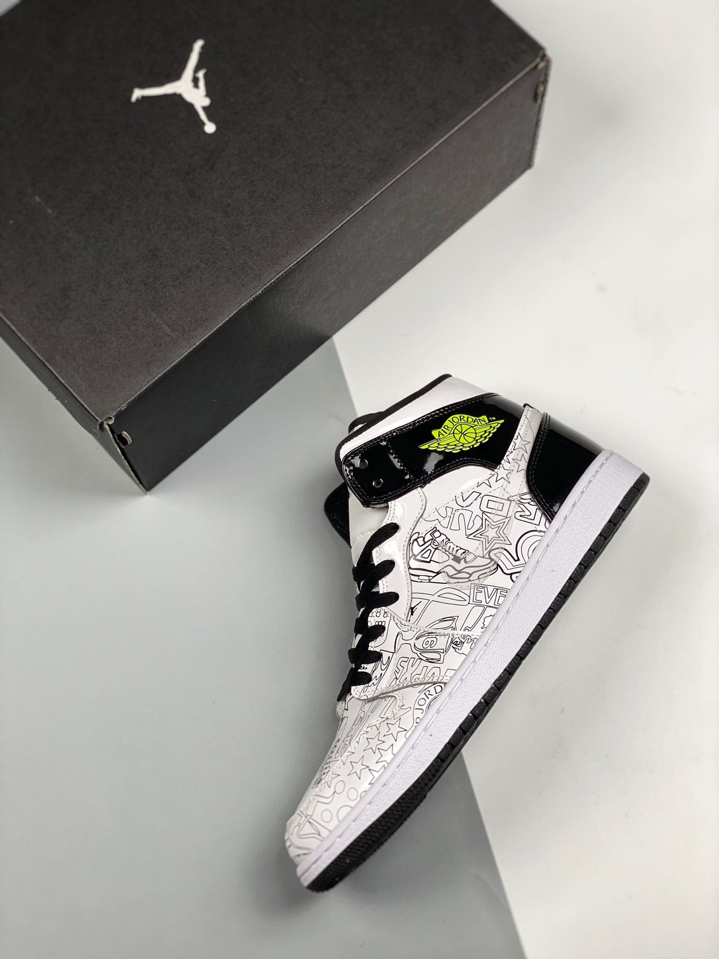 Air Jordan 1 Mid DIY White Black-Volt For Sale