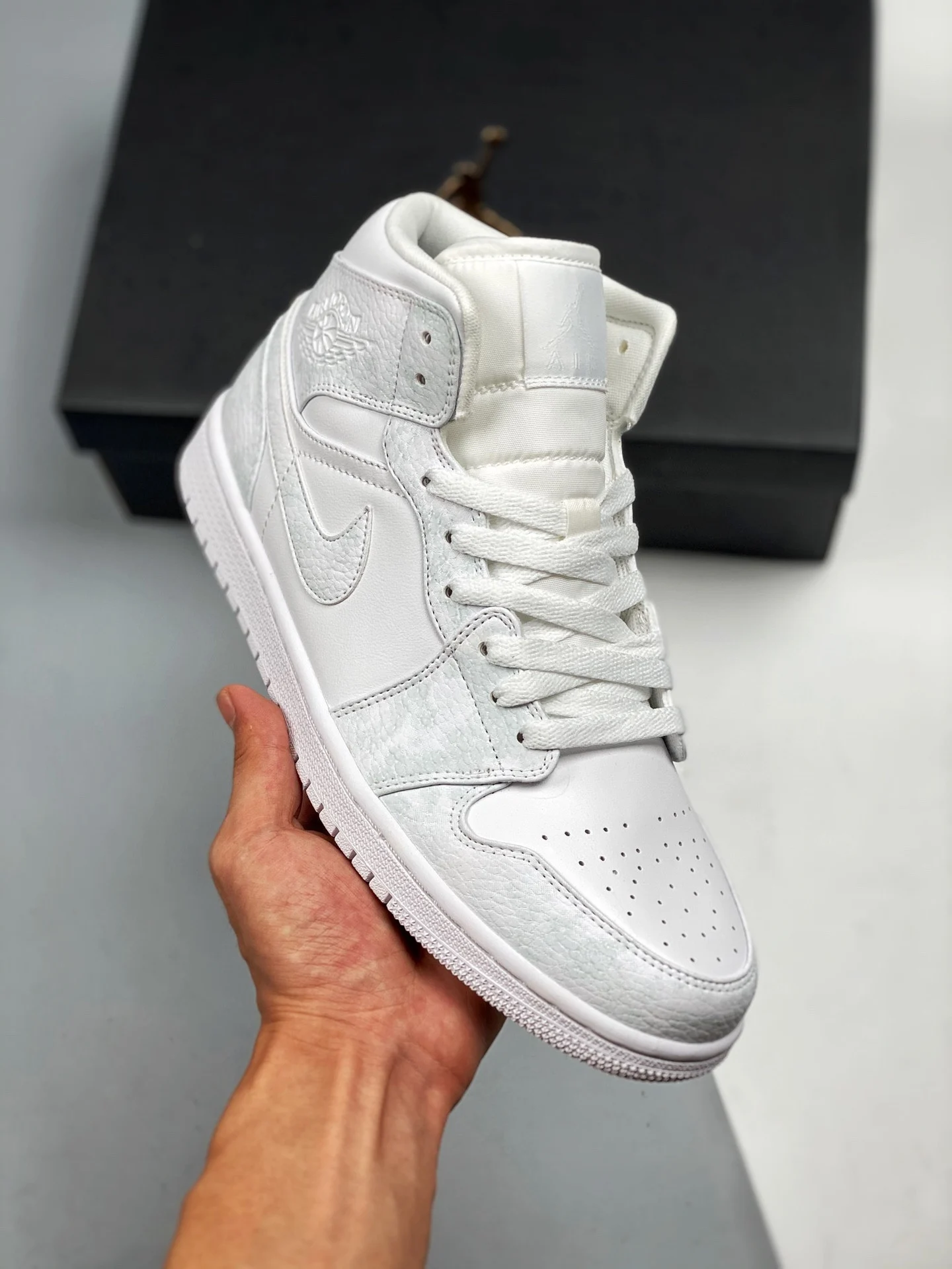 Air Jordan 1 Mid Triple White 554724-130 For Sale