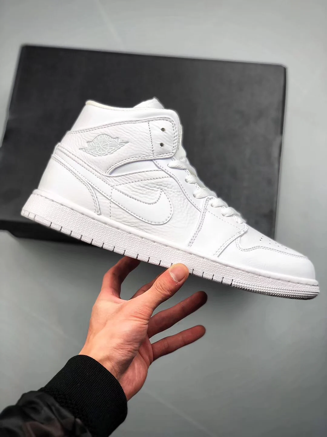 Air Jordan 1 Mid Triple White 554724-109 For Sale