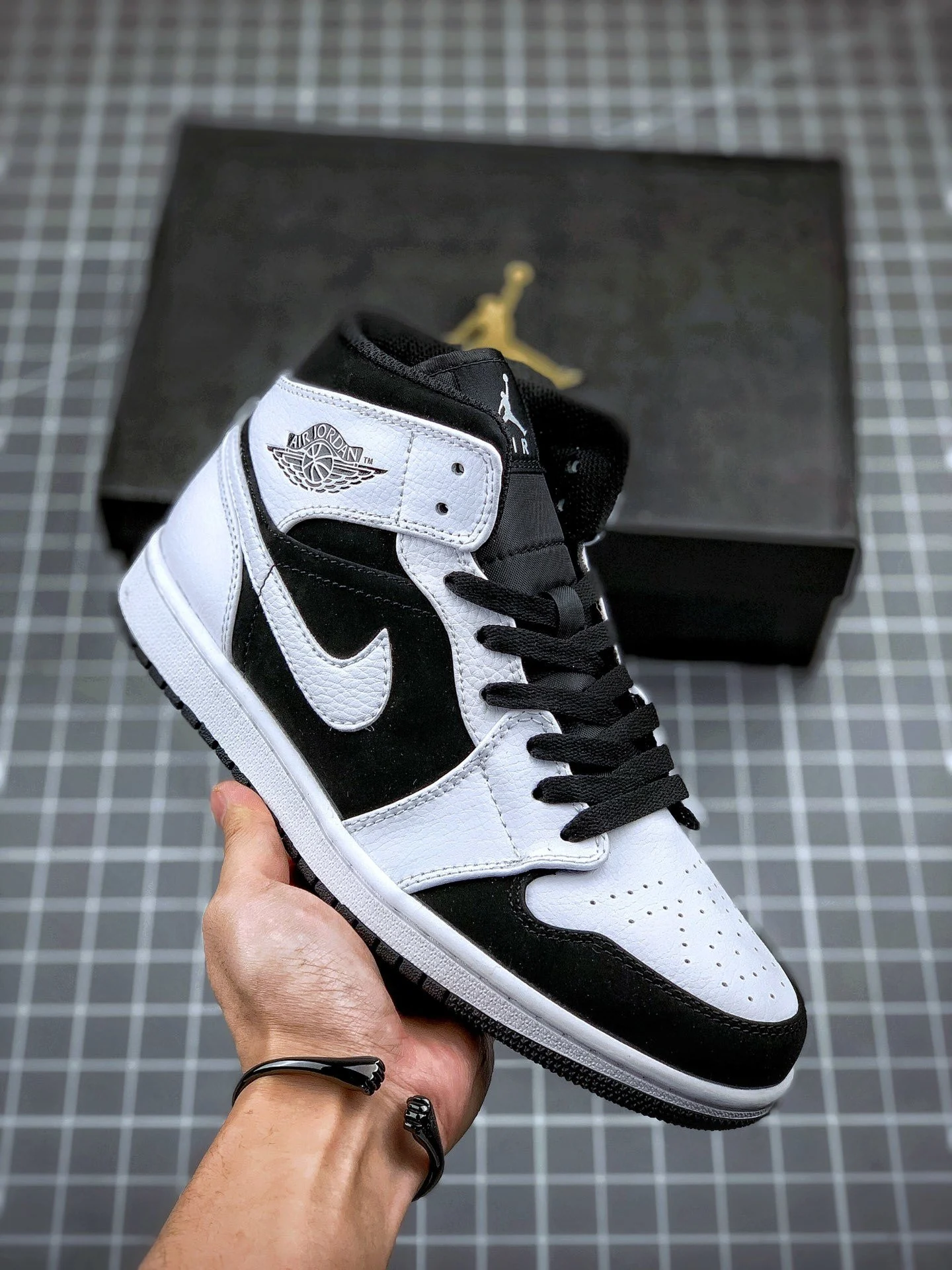 Air Jordan 1 Mid Tuxedo White Black On Sale