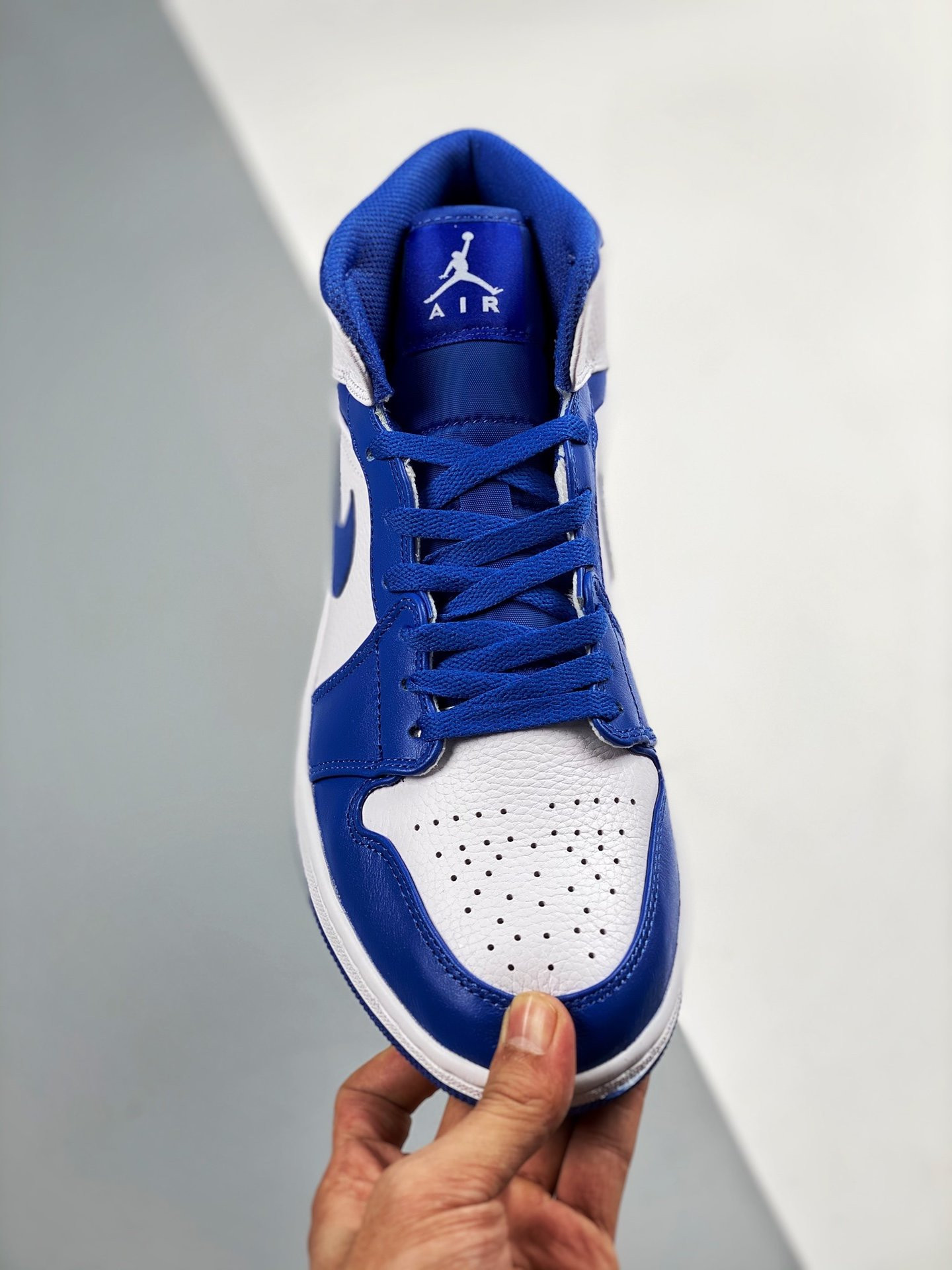 Air Jordan 1 Mid White Hyper Royal 554724-114 On Sale