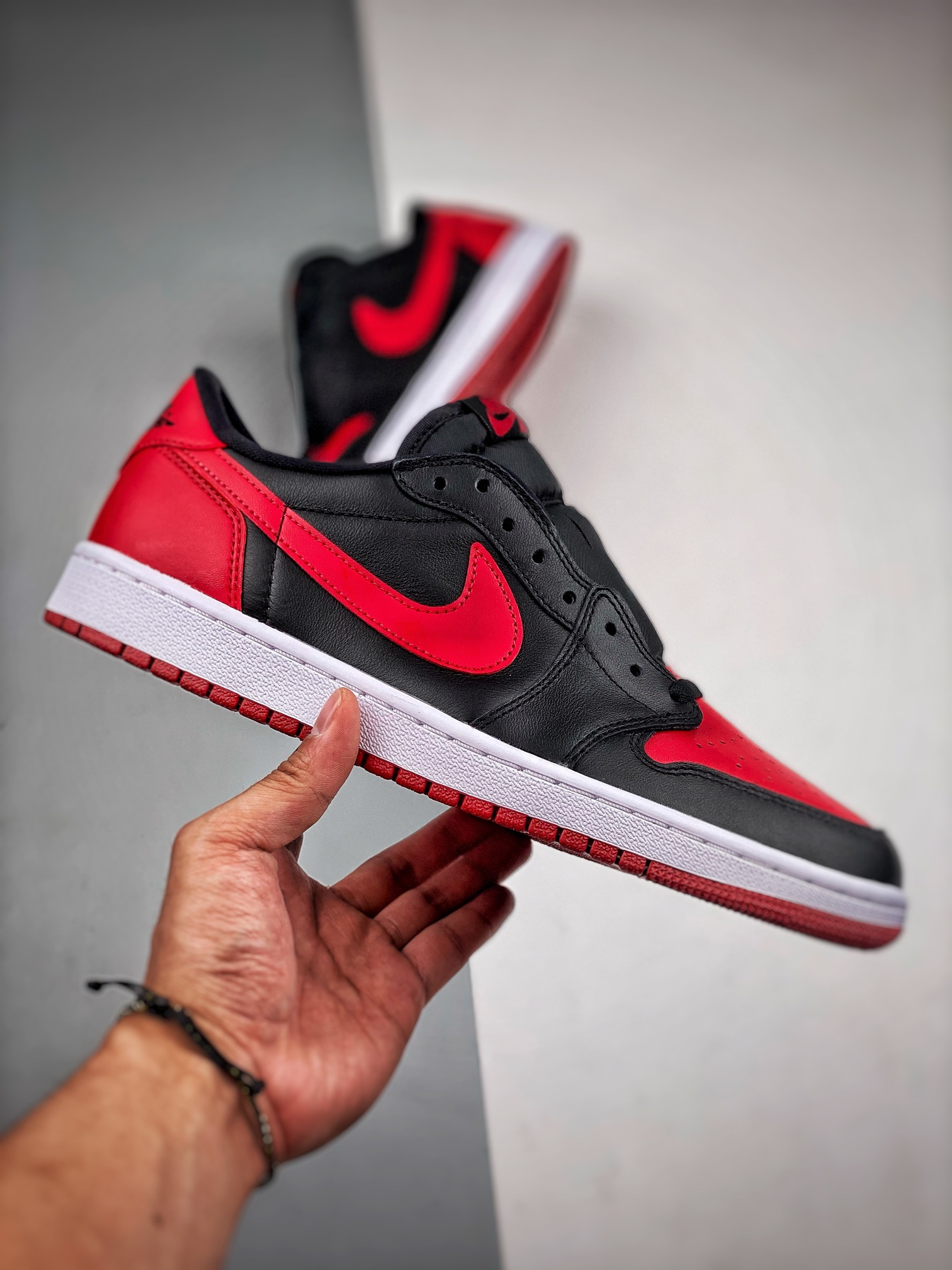 Air Jordan 1 Retro Low Bred Black Varsity Red 705329-001 For Sale