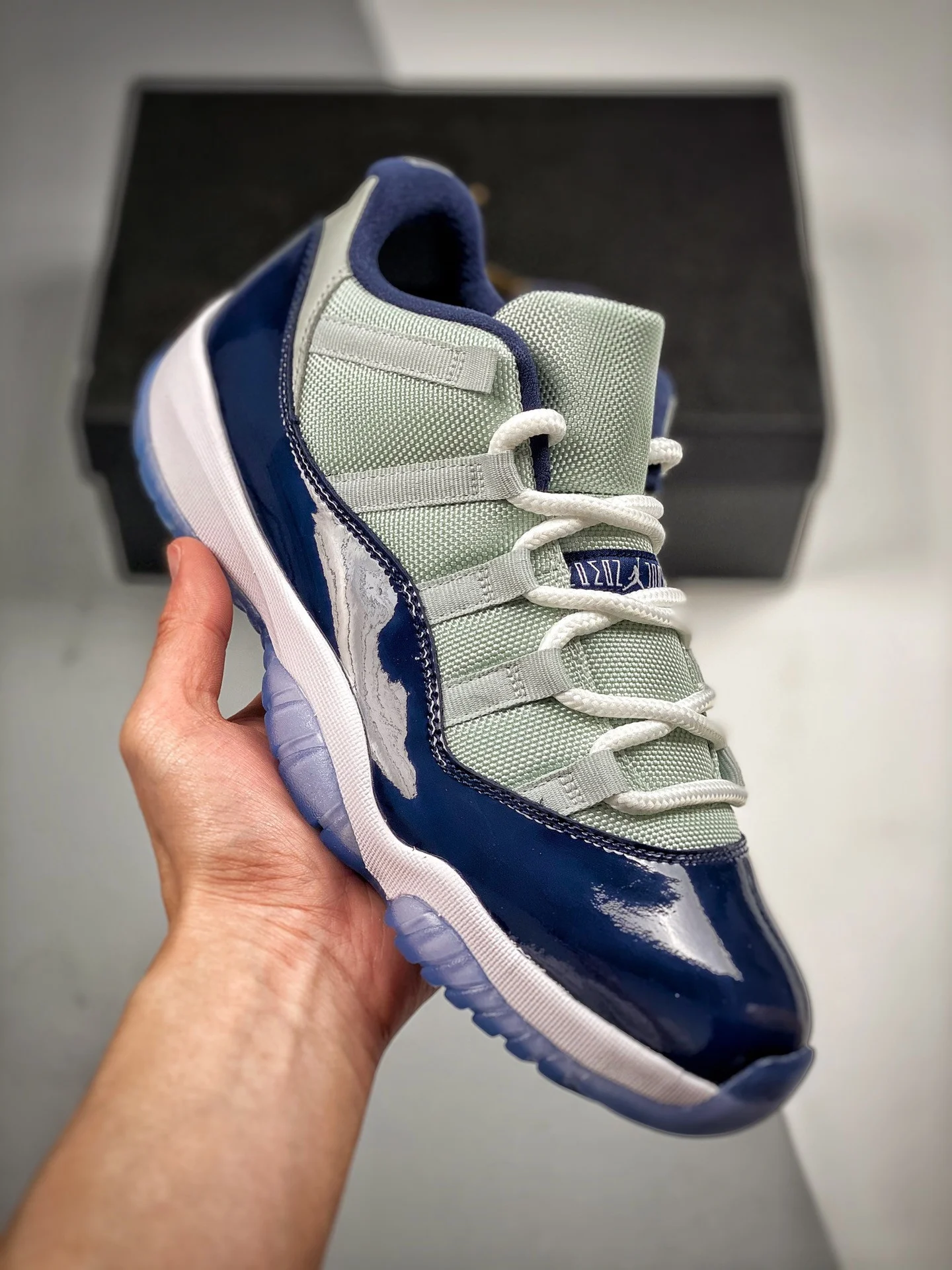 Air Jordan 11 Low Georgetown Grey Mist White-Midnight Navy For Sale