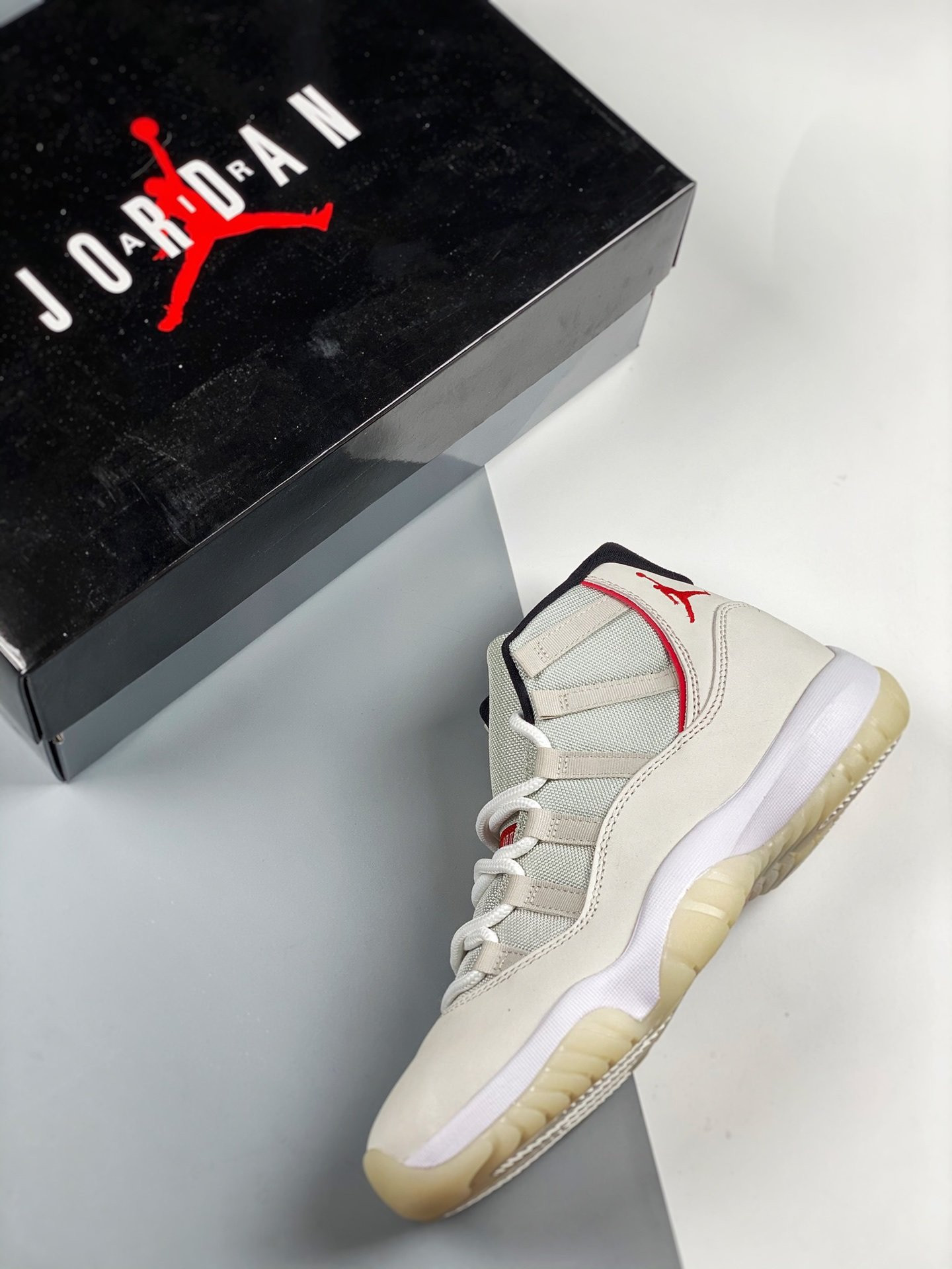 Air Jordan 11 Platinum Tint Sail-University Red For Sale