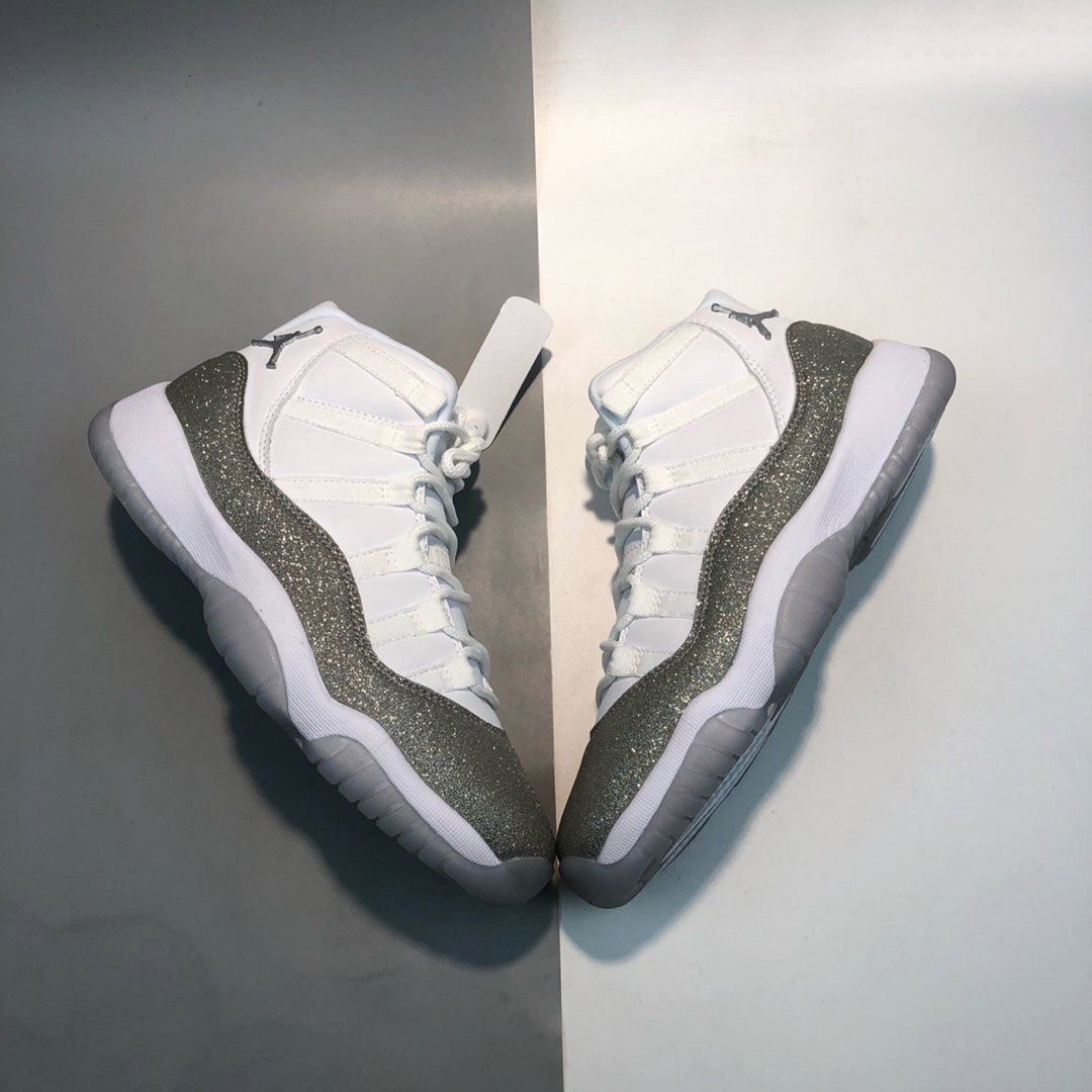 Air Jordan 11 White Metallic Silver-Vast Grey For Sale