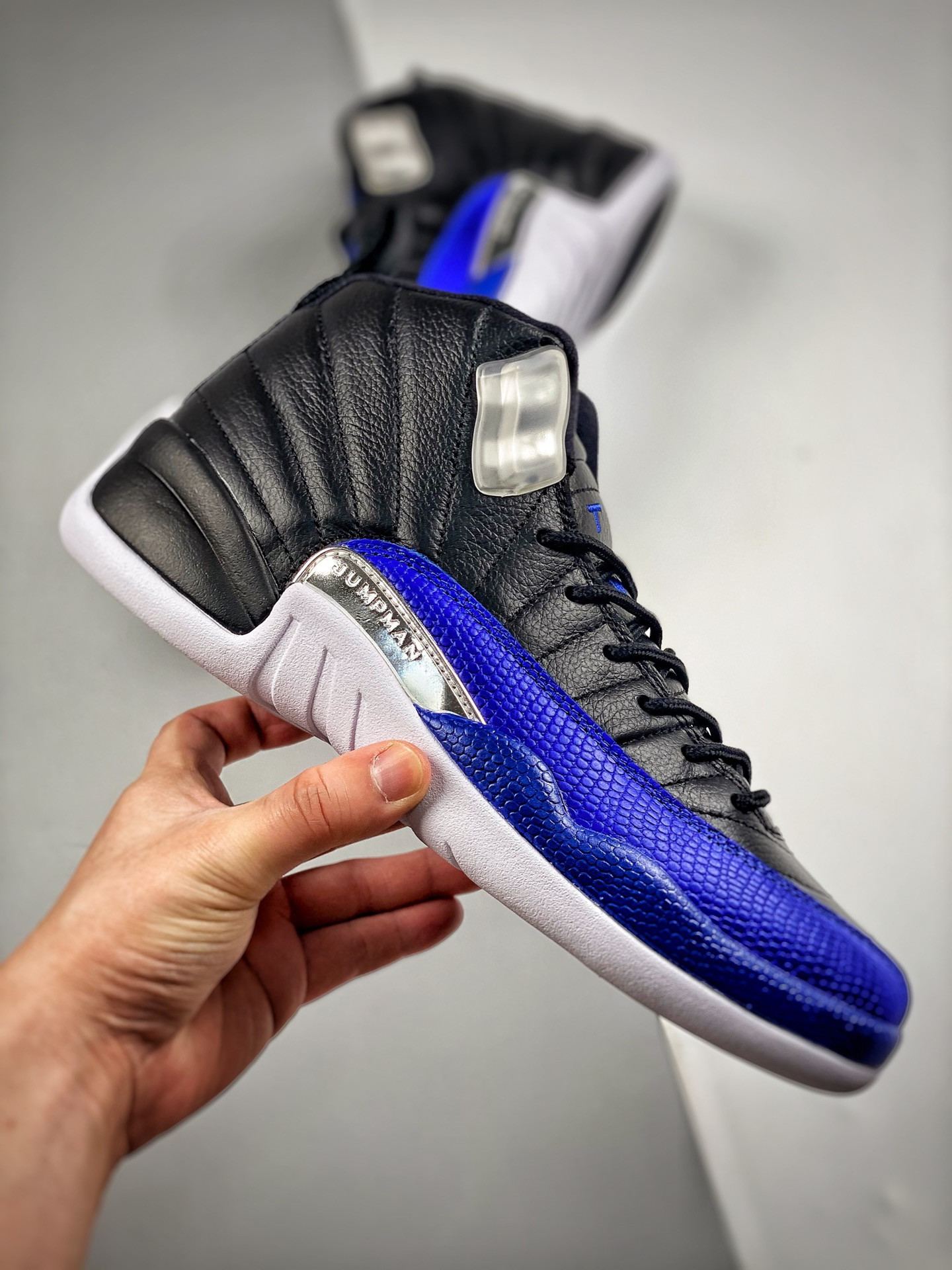 Air Jordan 12 Hyper Royal Black-Metallic Silver-White AO6068-004 For Sale