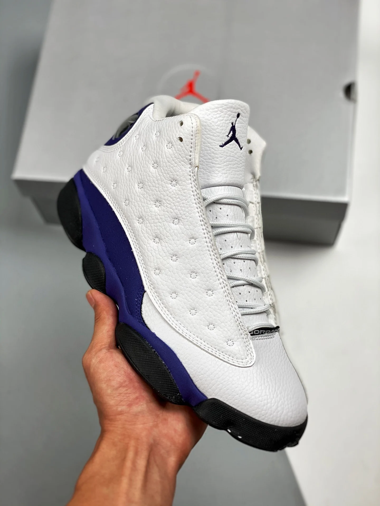 Air Jordan 13 Lakers White Black-Court Purple-University Gold On Sale