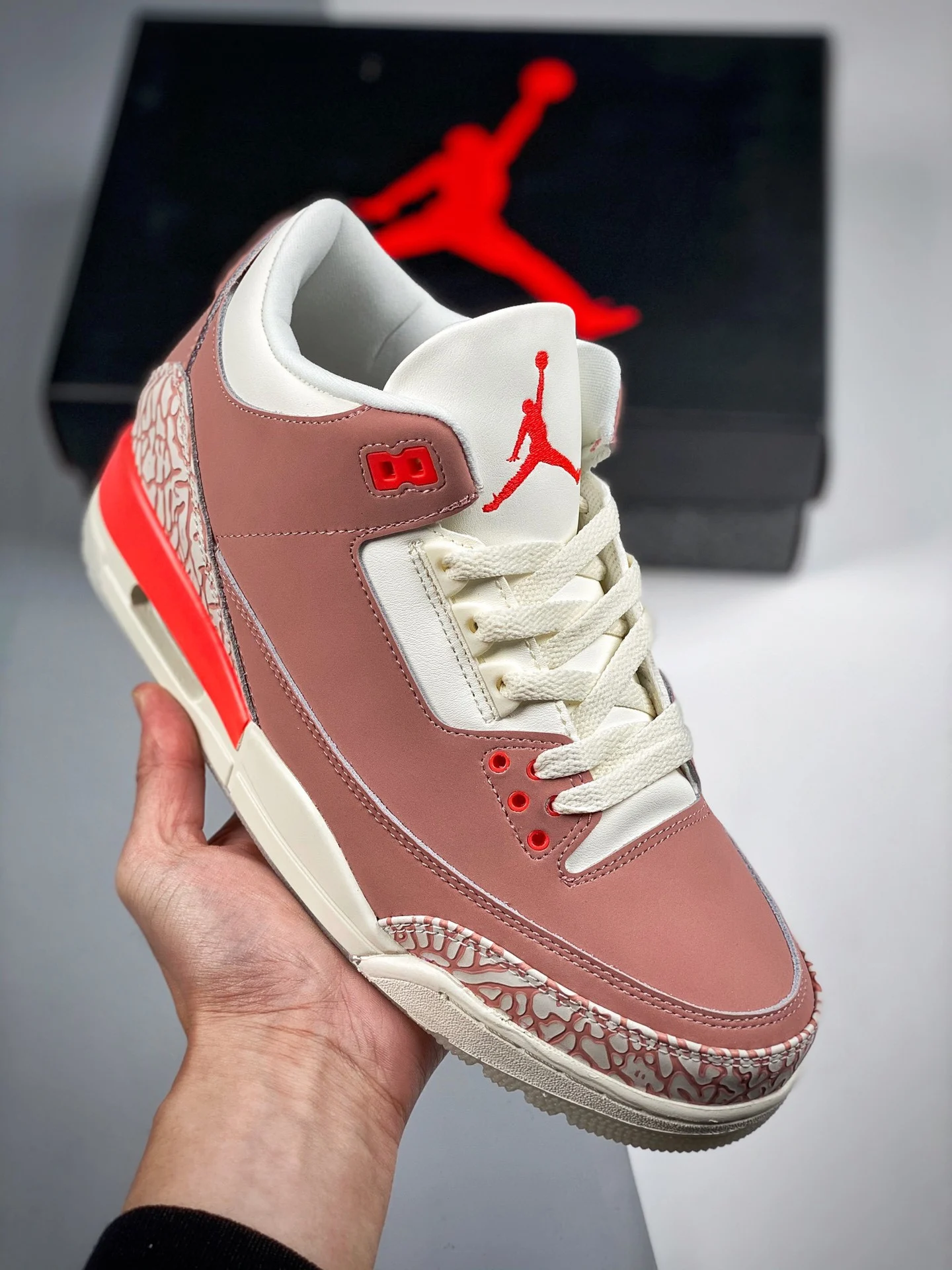 Air Jordan 3 Sail Rust Pink-White-Crimson For Sale