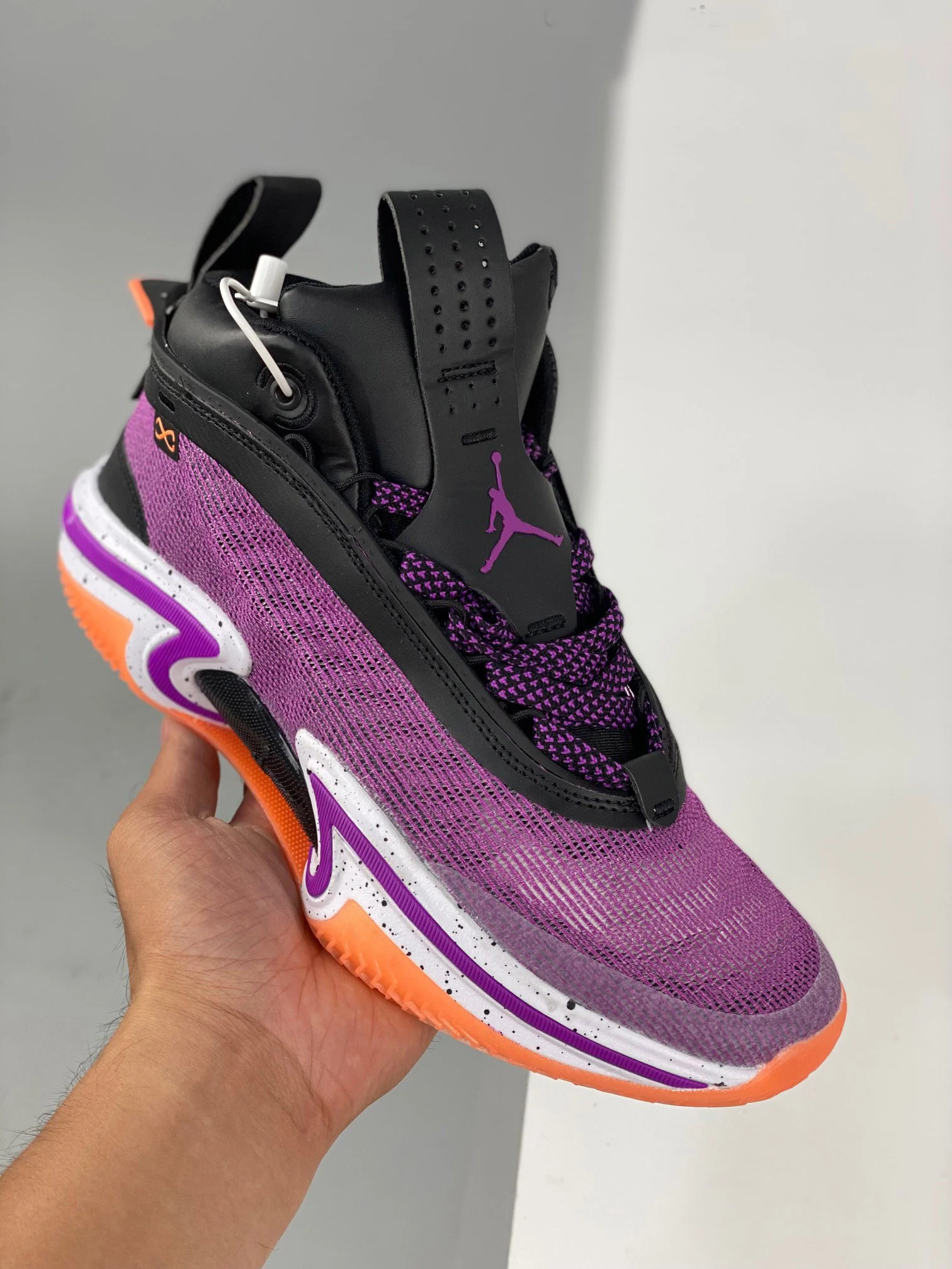 Air Jordan 36 First Light Black White-Bright Mango-Hyper Violet On Sale