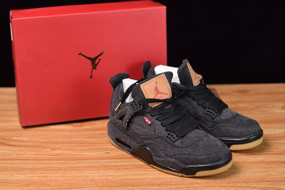 Air Jordan 4 Black Denim For Sale