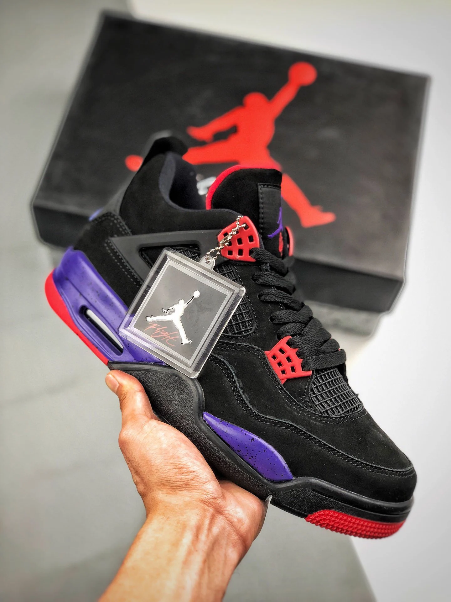 Air Jordan 4 NRG Raptors Black University Red-Court Purple For Sale