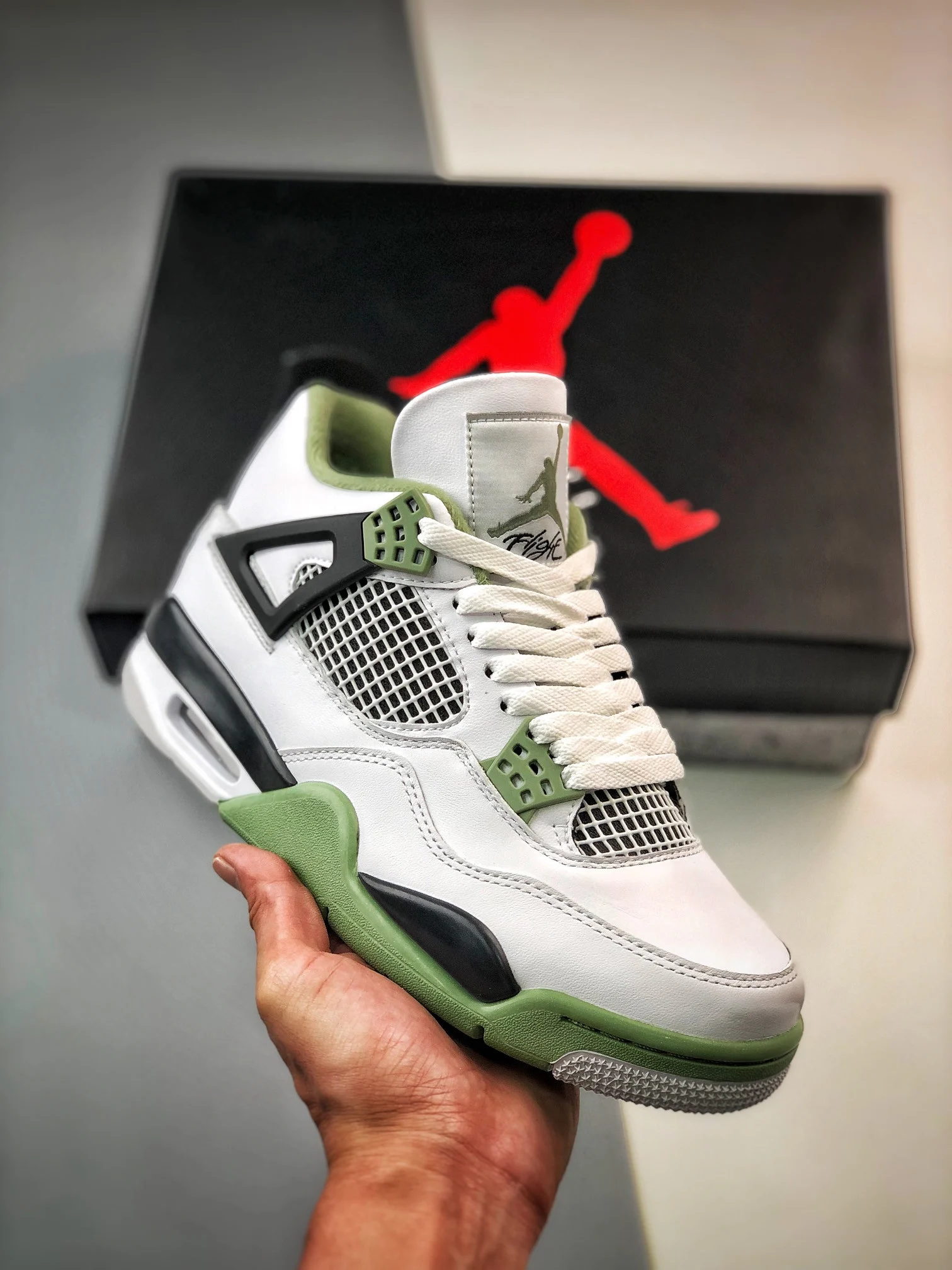 Air Jordan 4 White Seafoam-Dark Ash-Neutral Grey AQ9129-103 For Sale