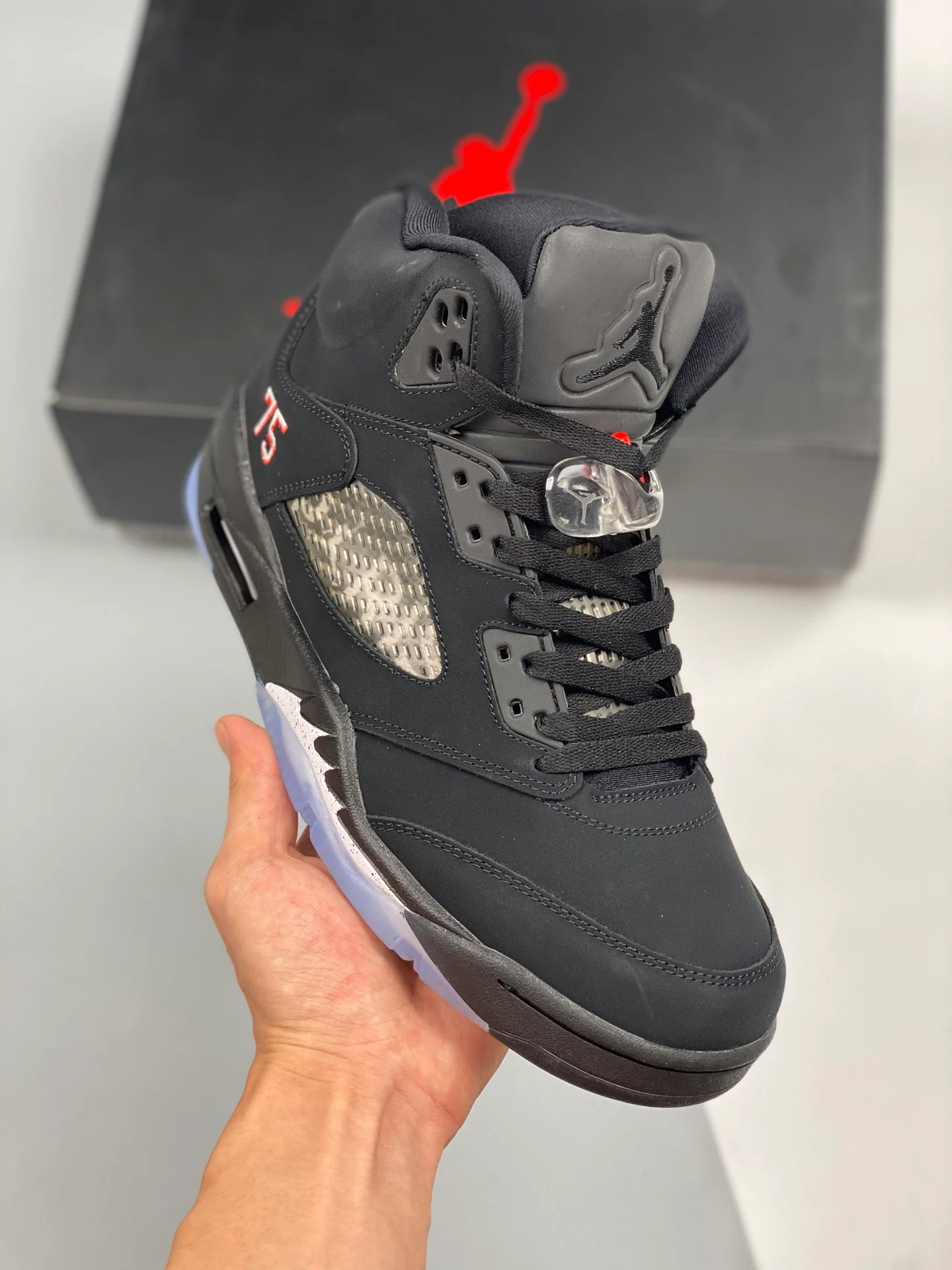 Air Jordan 5 PSG Black White-Challenge Red For Sale