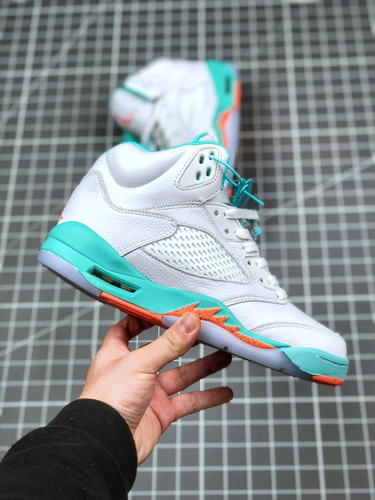 Air Jordan 5 Crimson Pule Light Aqua-Black 440892-100 For Sale