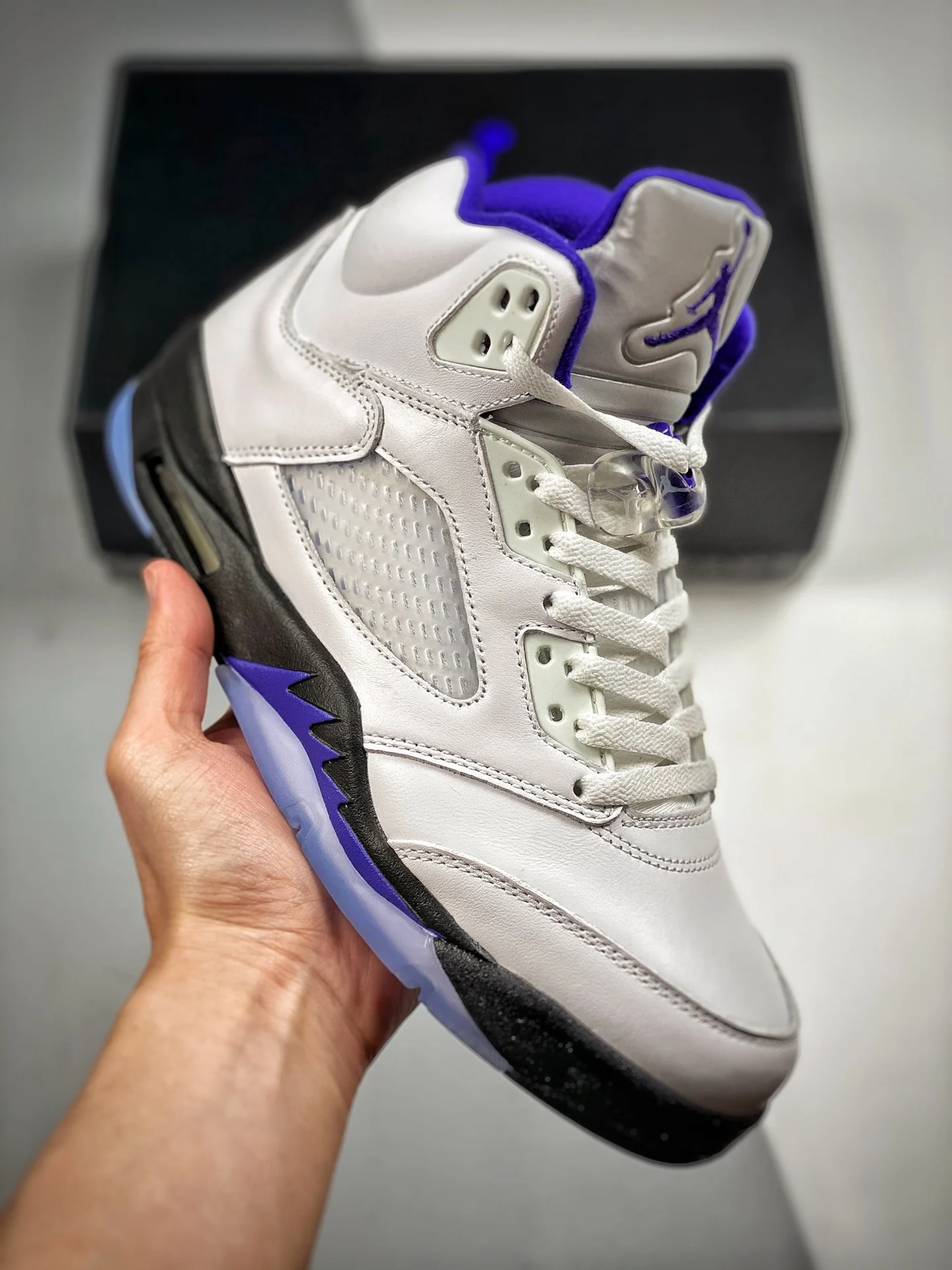 Air Jordan 5 White Dark Concord-Black For Sale