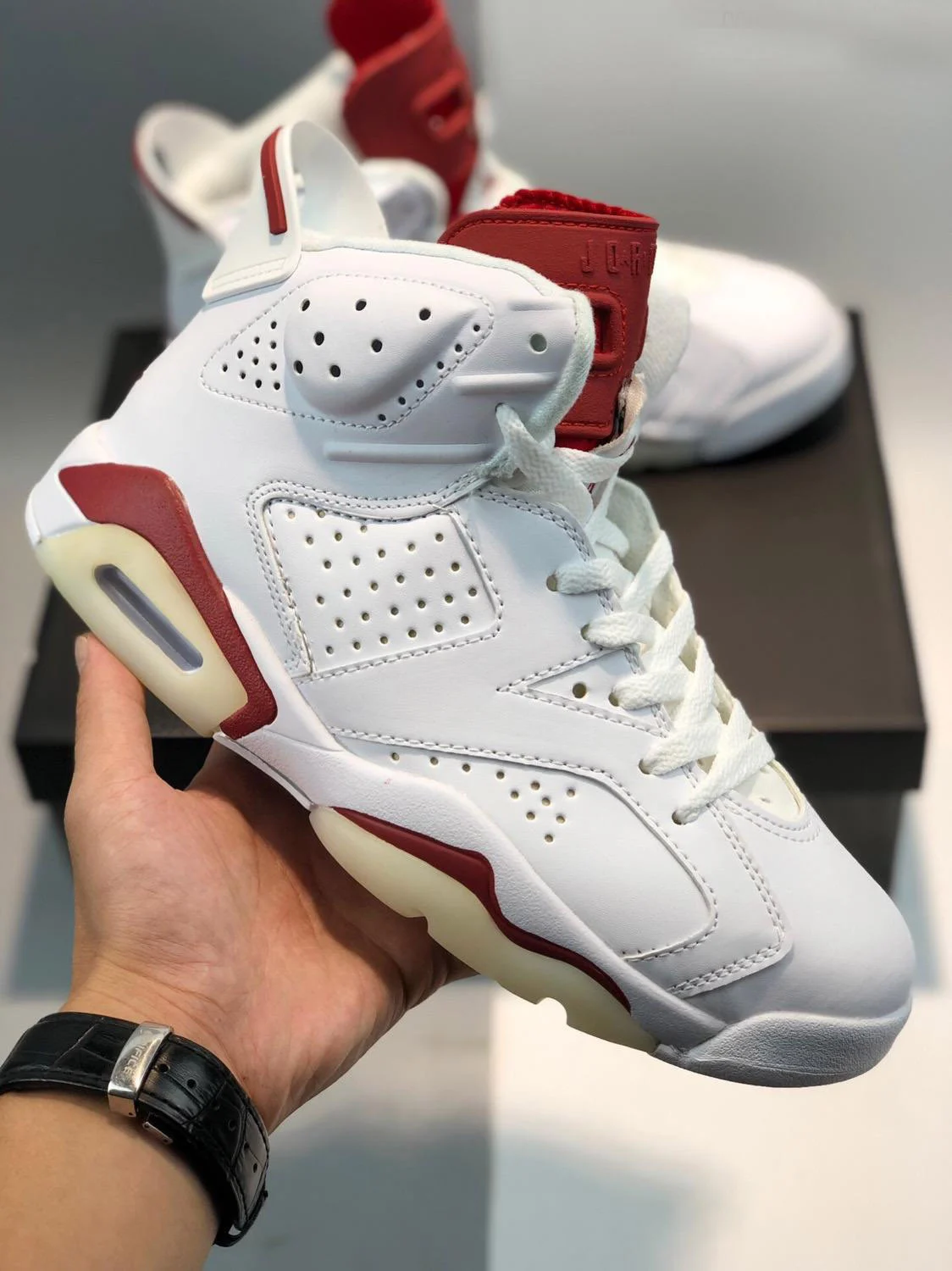 Air Jordan 6 Retro Off White Maroon 384664-116 For Sale