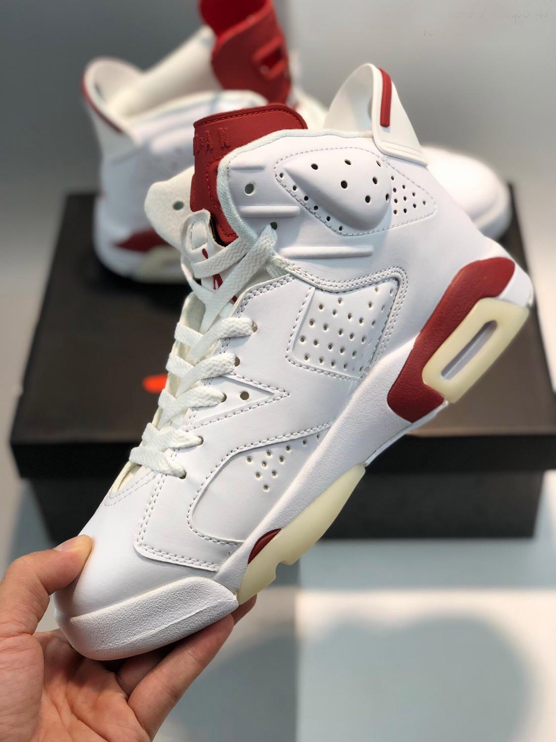 Air Jordan 6 Retro Off White Maroon 384664-116 For Sale