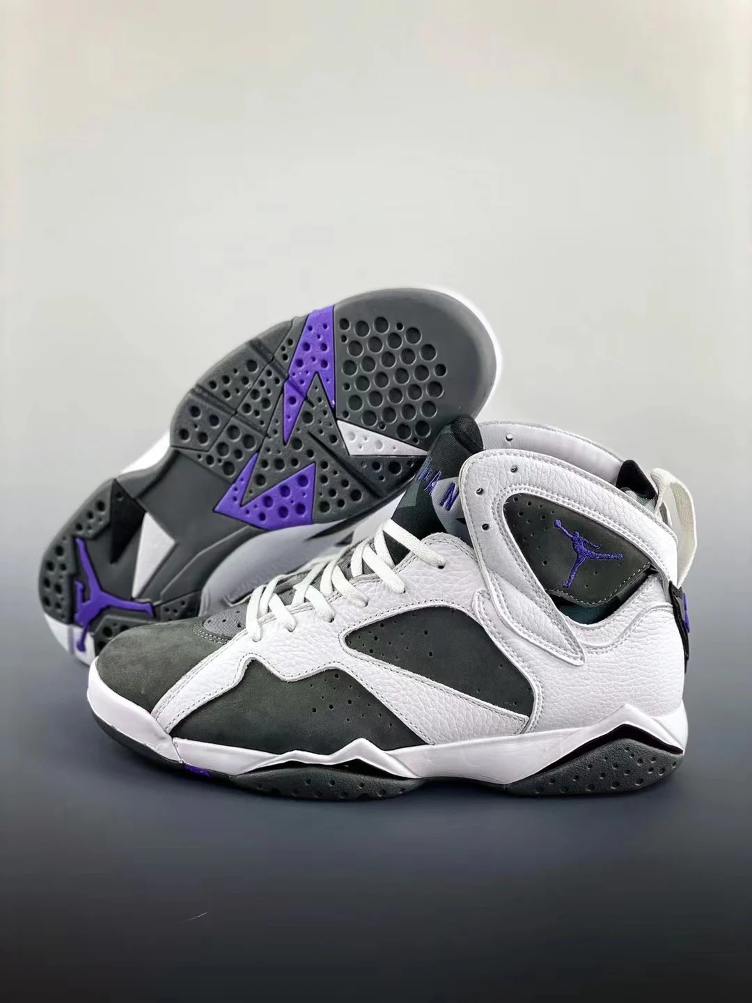 Air Jordan 7 Flint White Flint Grey Varsity Purple For Sale