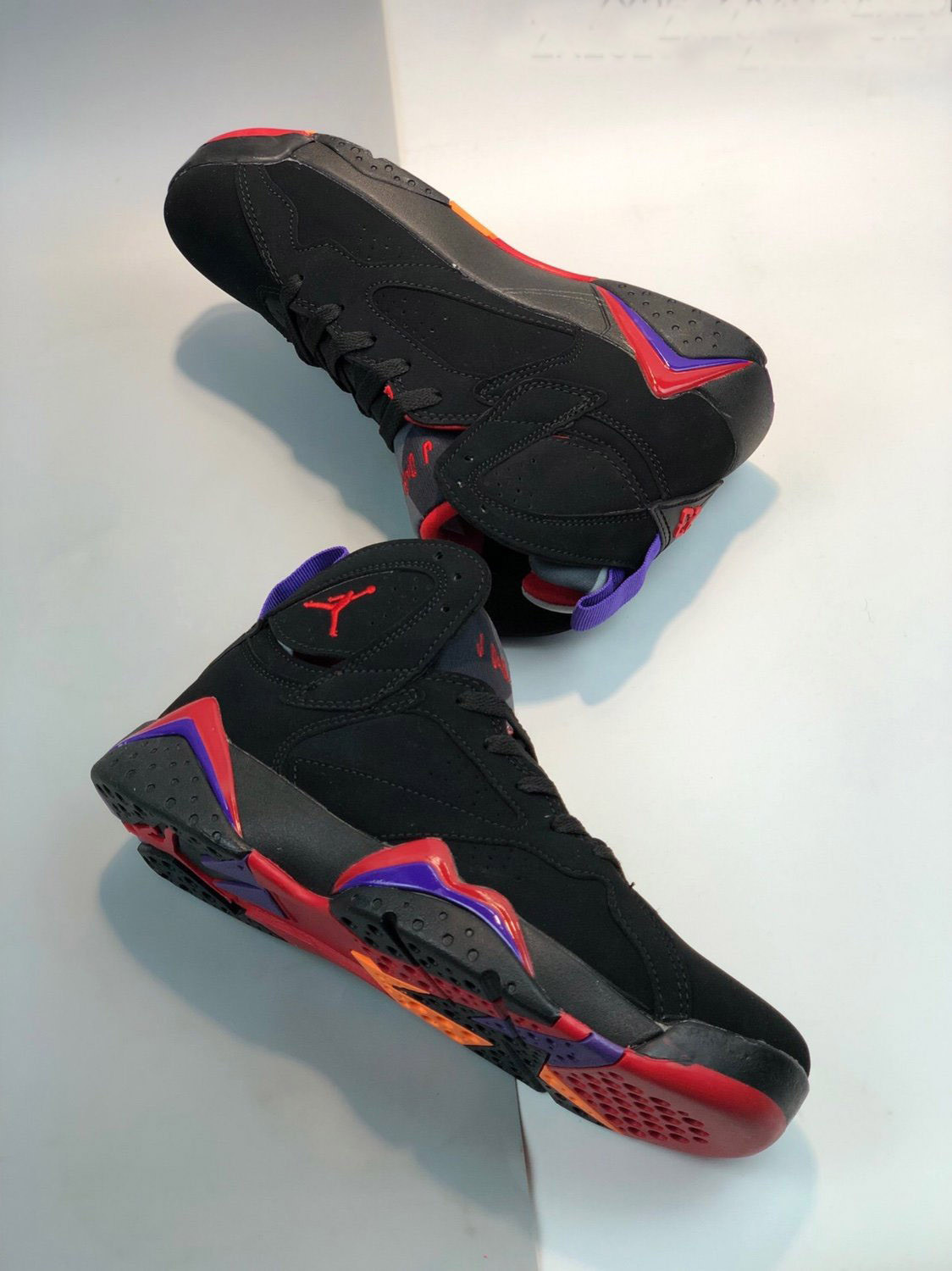 Air Jordan 7 Raptors Black True Red-Dark Charcoal-Club Purple On Sale