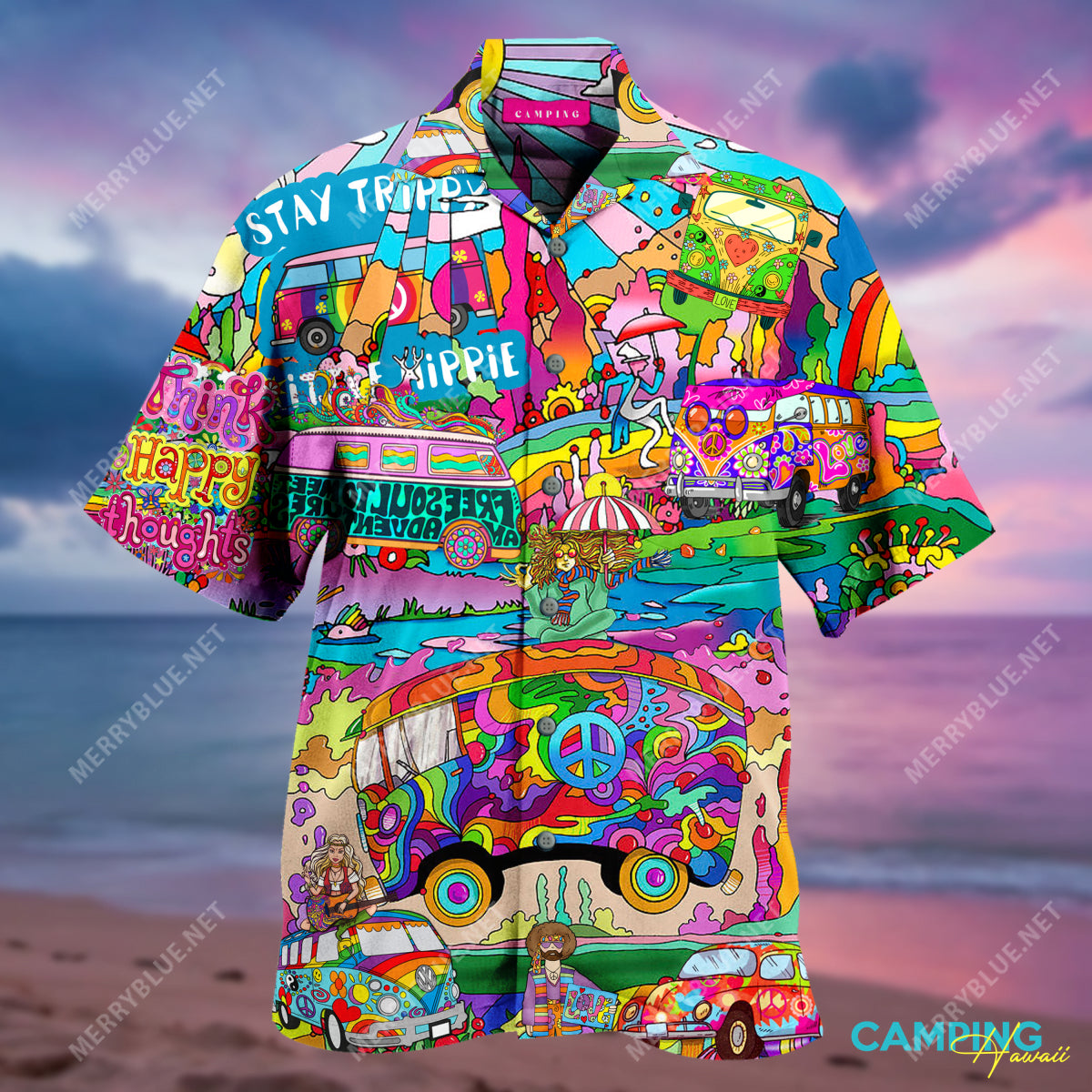 Amazing Camping Hippie Hawaiian Shirt