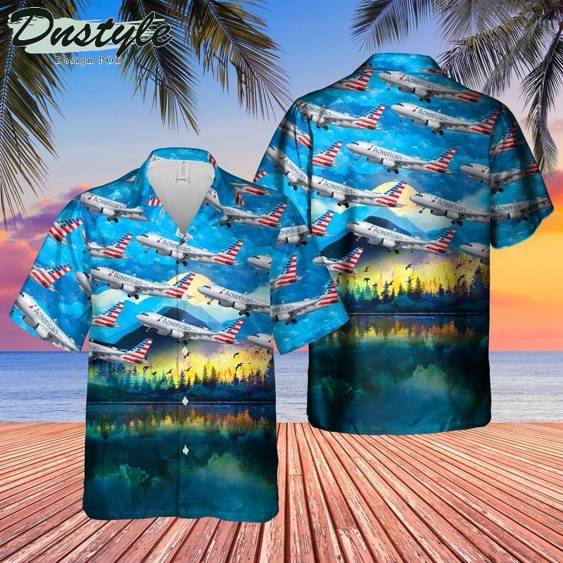 American Airlines Airbus A319115 Dreamliner Hawaiian Shirt