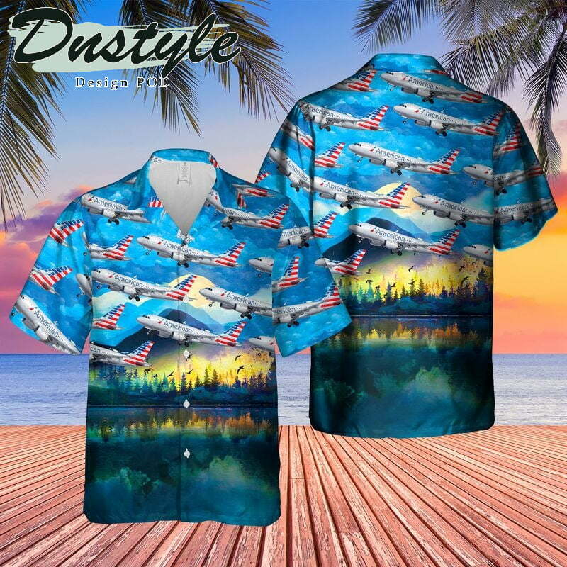 American Airlines Airbus A319115 Dreamliner Hawaiian Shirt