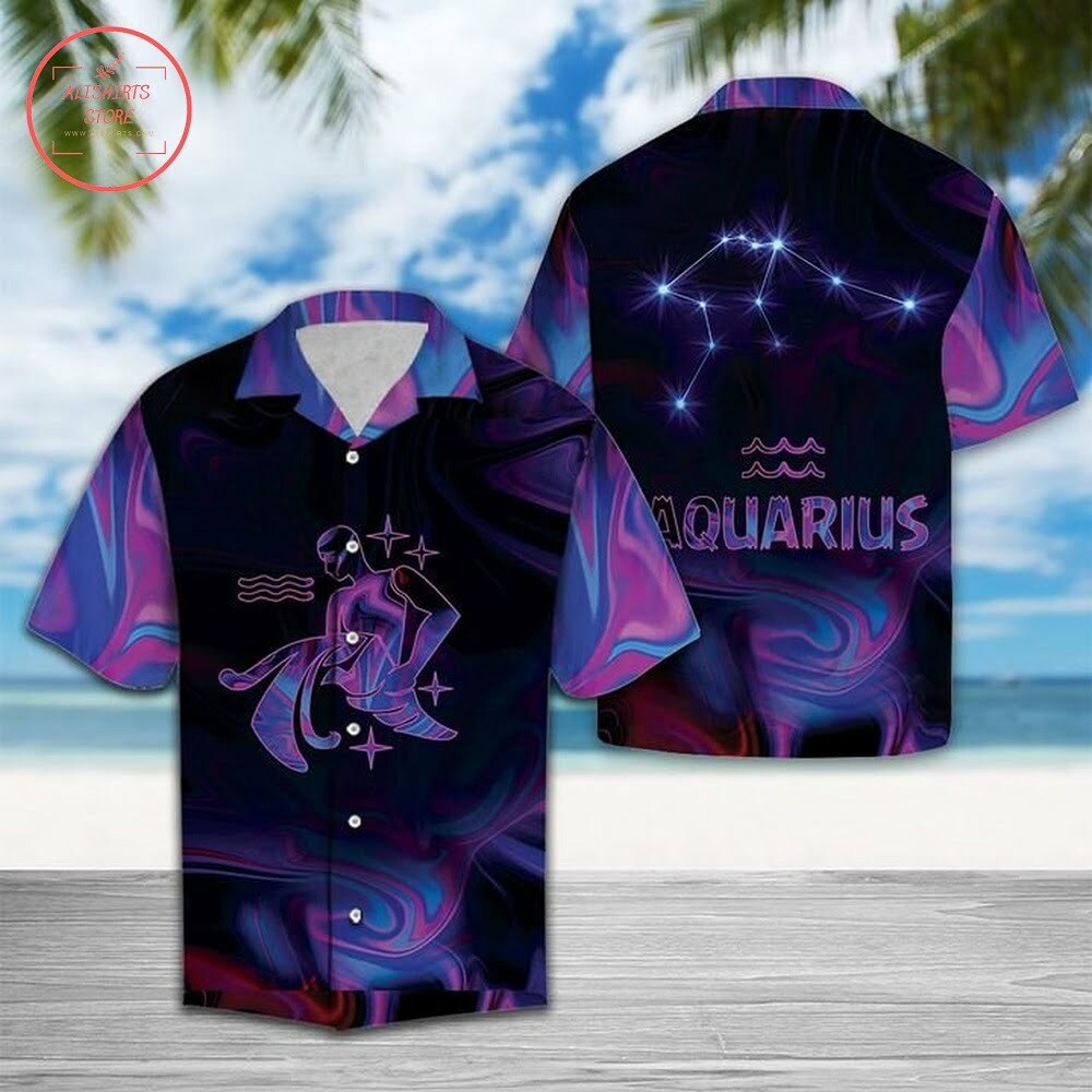 Aquarius Horoscope 2021 Button Up Hawaiian Shirt