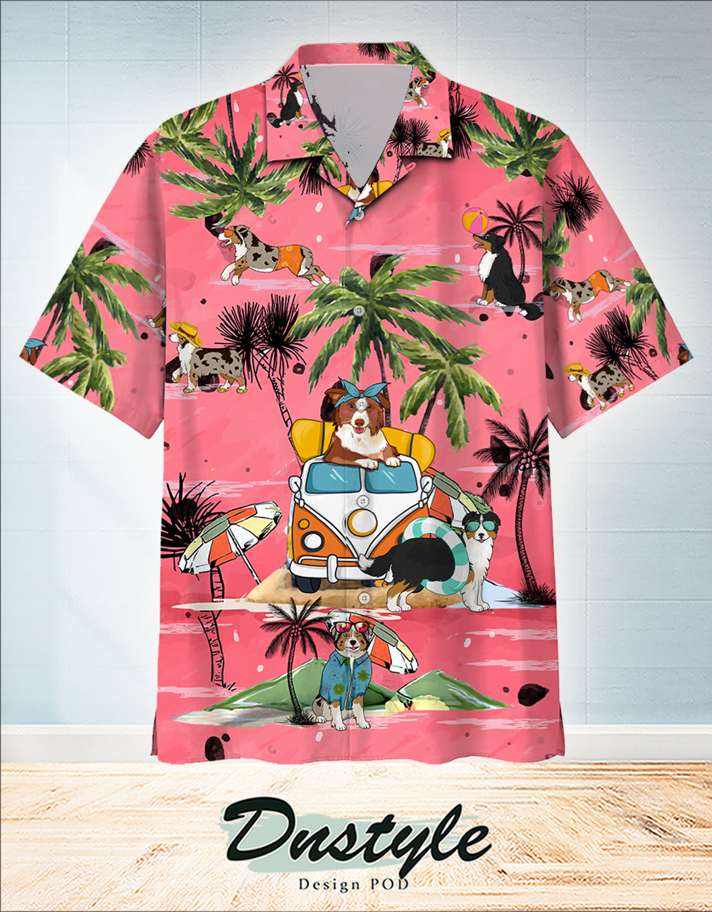 Australian Shepherd Hawaiian Shirt