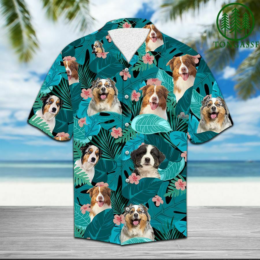 Australian Shepherd Tropical Hawaiian Shirt