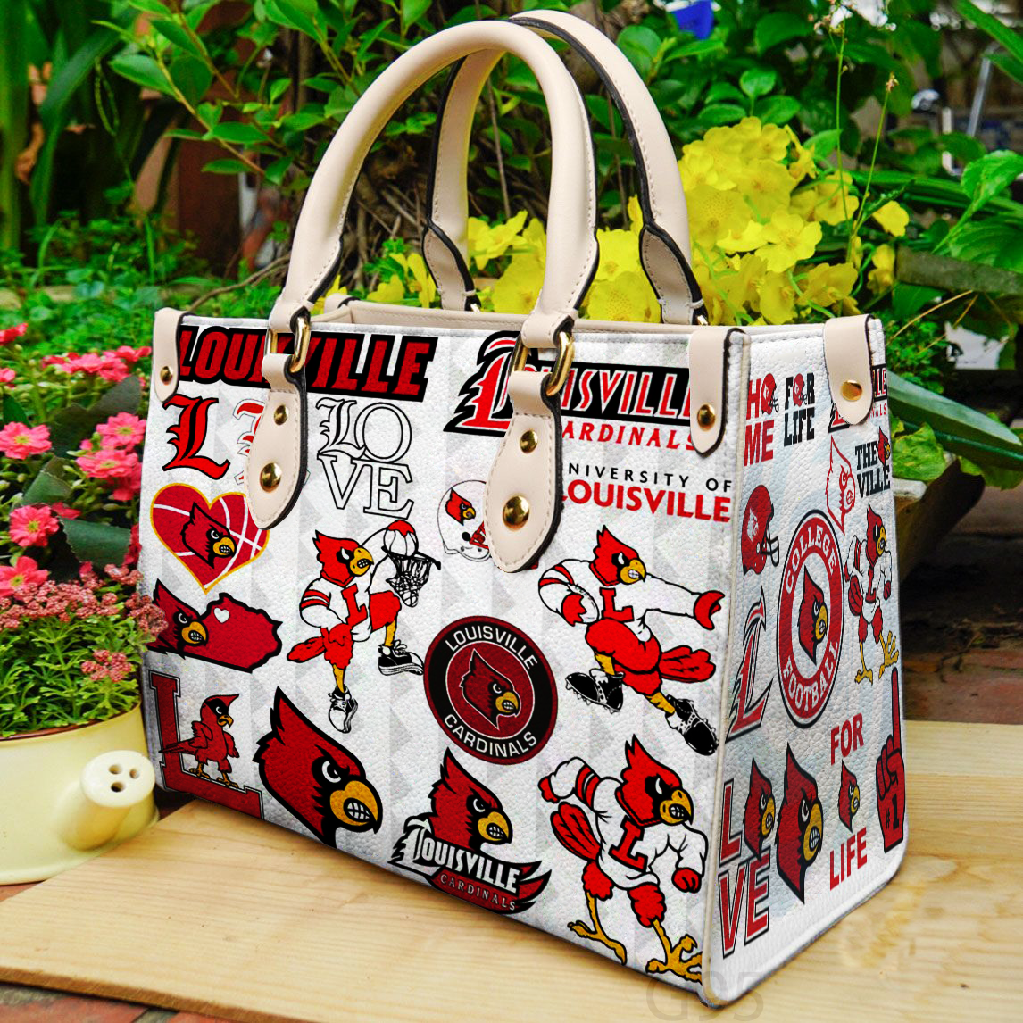 Louisville Cardinal lover Women Leather Hand Bag