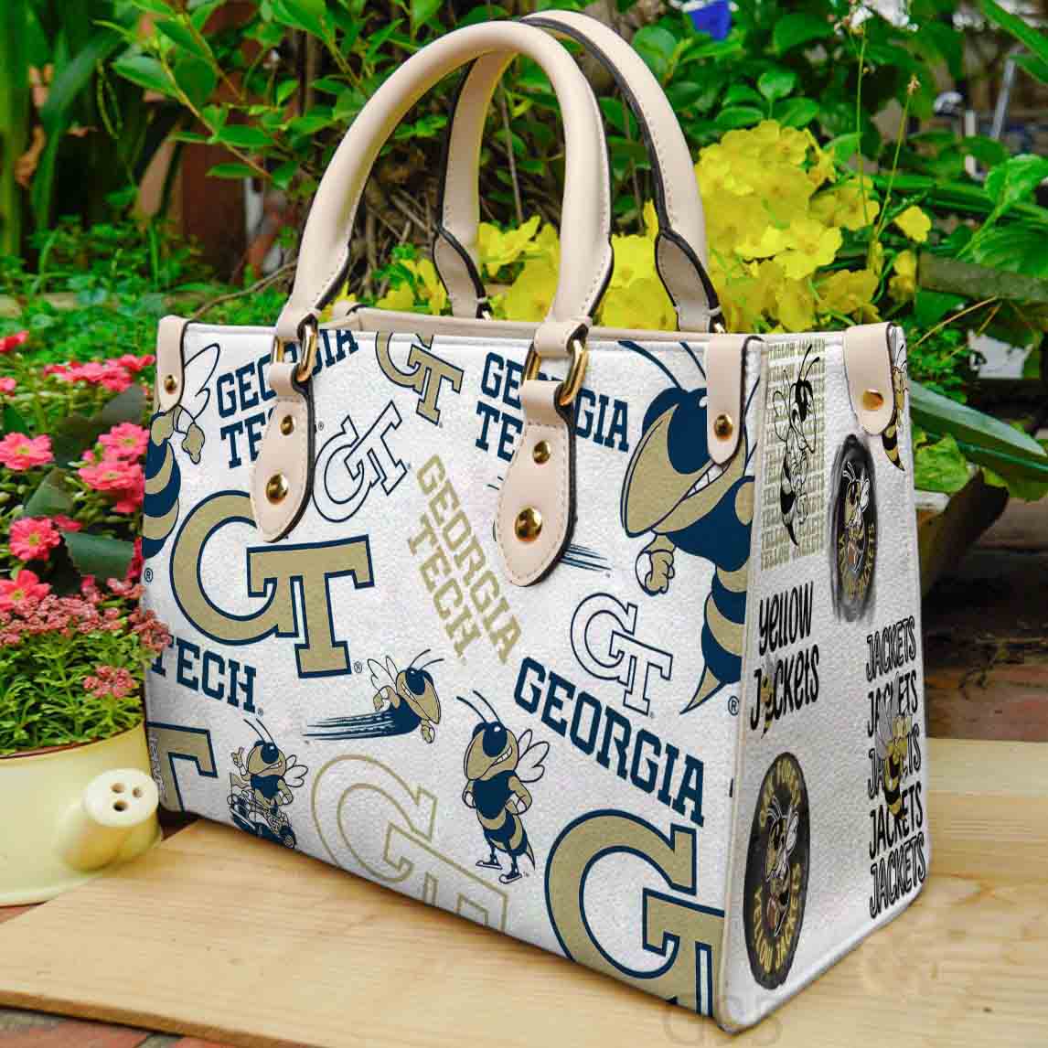 Georgia Tech Yellow Jackets Women Leather Hand Bag